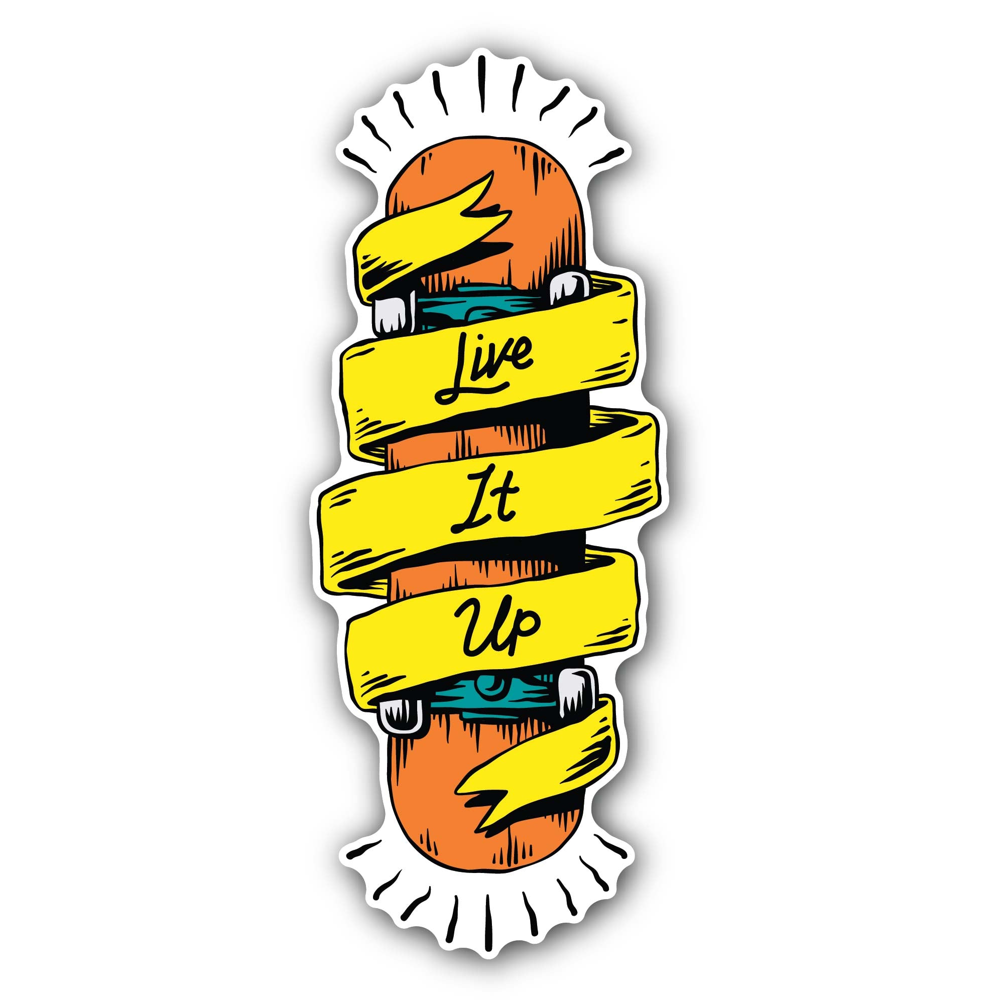 Live It Up Sticker, Waterproof Vinyl Decal Sticker Indoor Or Outdoor 2 (Pieces) 3" and 5"