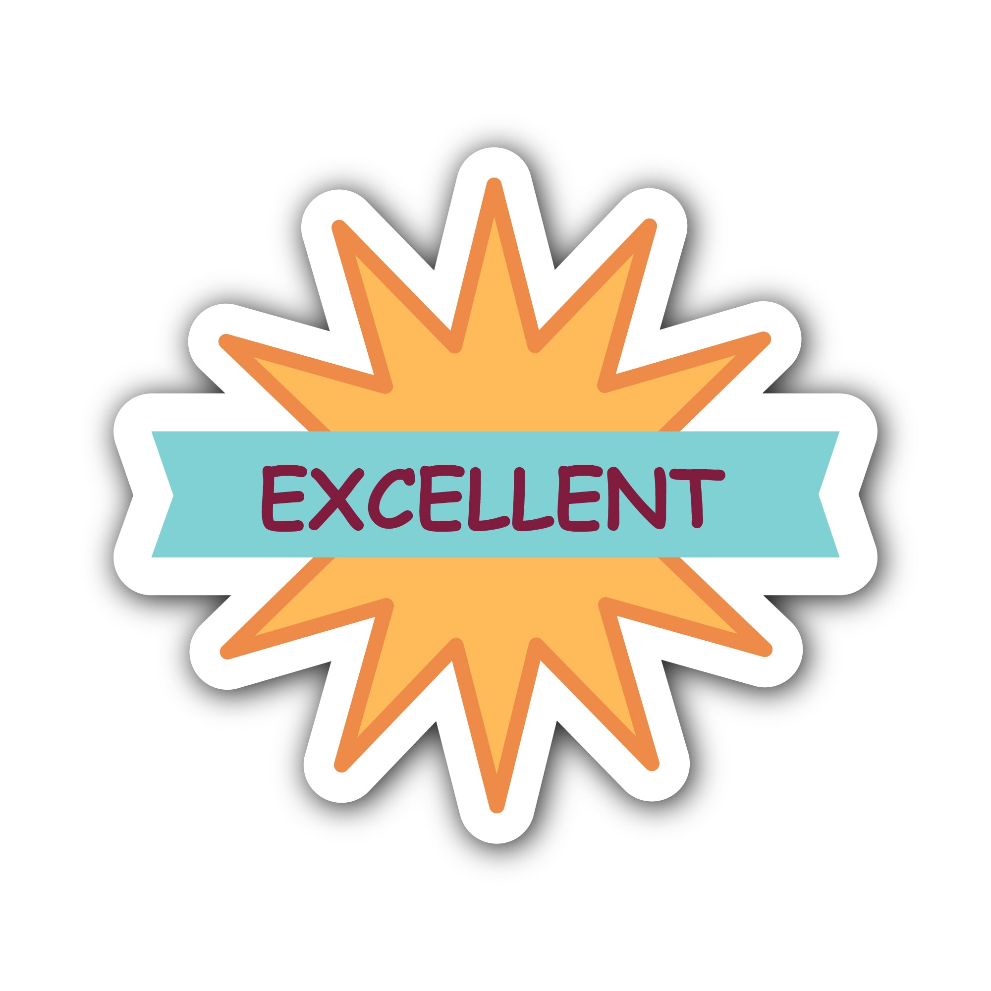 Excellent Sticker, Waterproof Vinyl Decal Sticker Indoor Or Outdoor 2 (Pieces) 3" and 5"