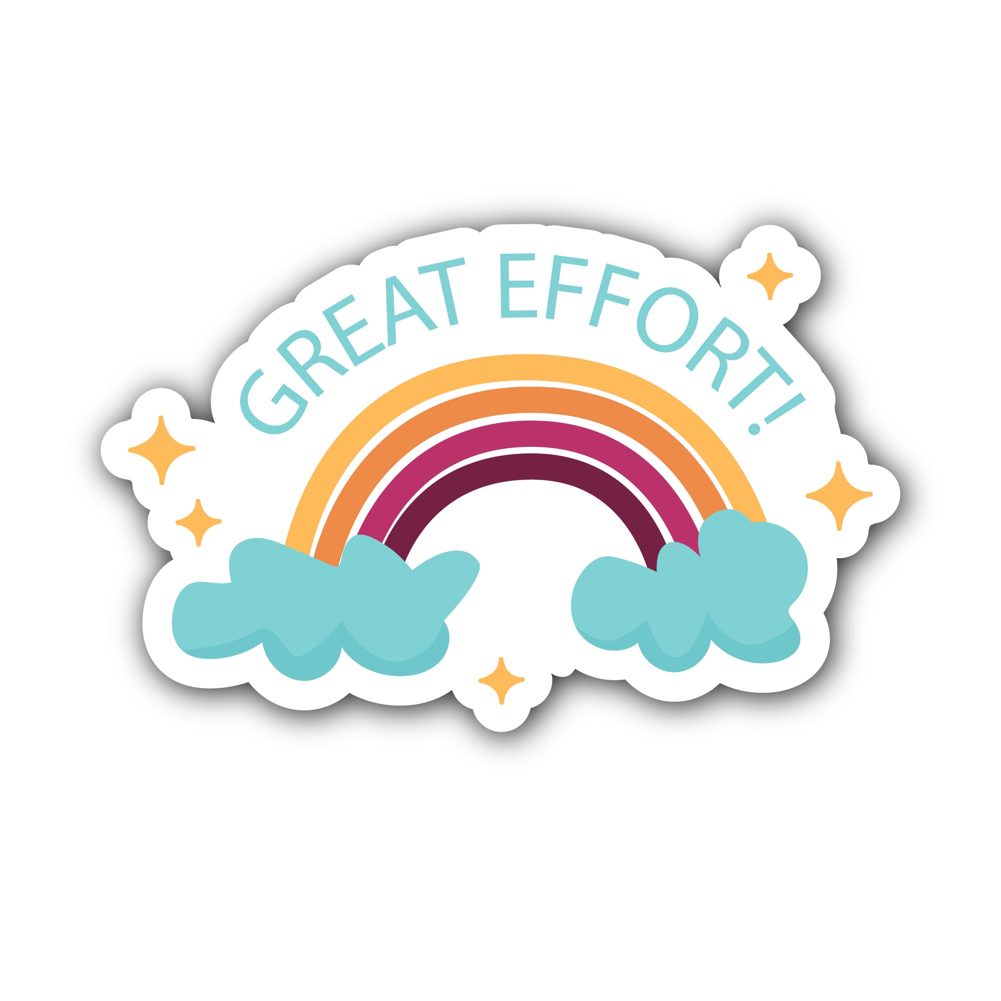 Great Effort Sticker, Waterproof Vinyl Decal Sticker Indoor Or Outdoor 2 (Pieces) 3" and 5"