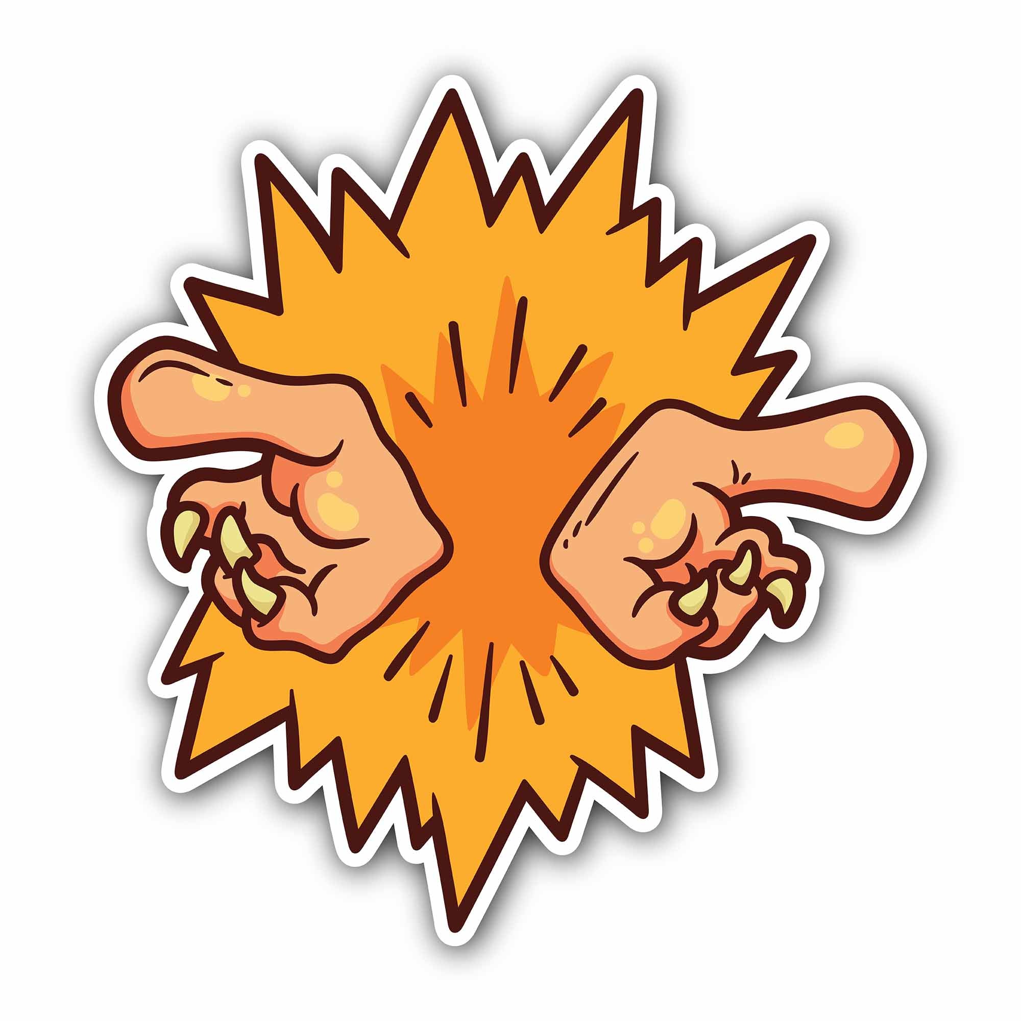 Power Fist Clipart Sticker, Waterproof Vinyl Decal Sticker Indoor Or Outdoor 2 (Pieces) 3" and 5"