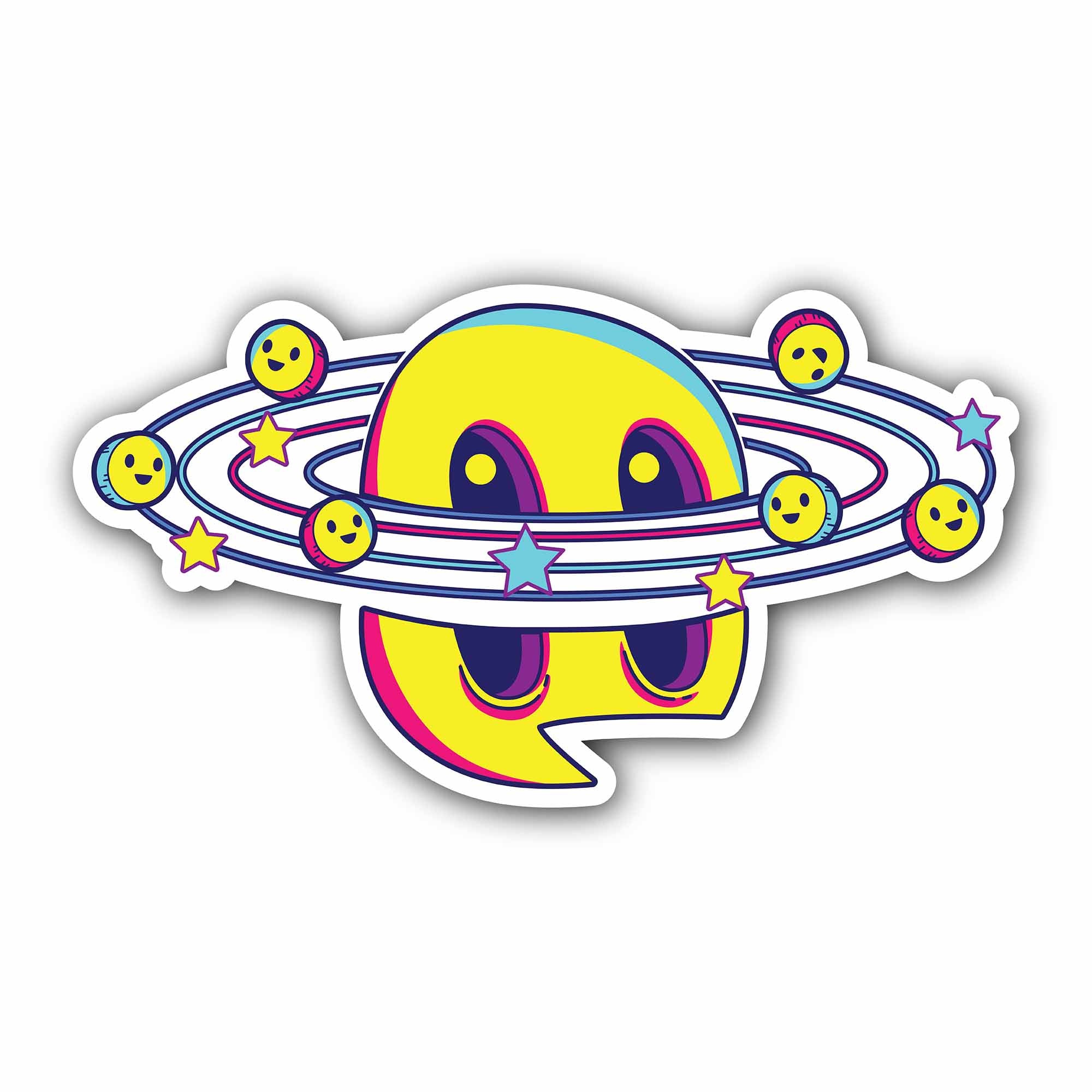 A Colorful Man Emoji Sticker, Waterproof Vinyl Decal Sticker Indoor Or Outdoor 2 (Pieces) 3" and 5"