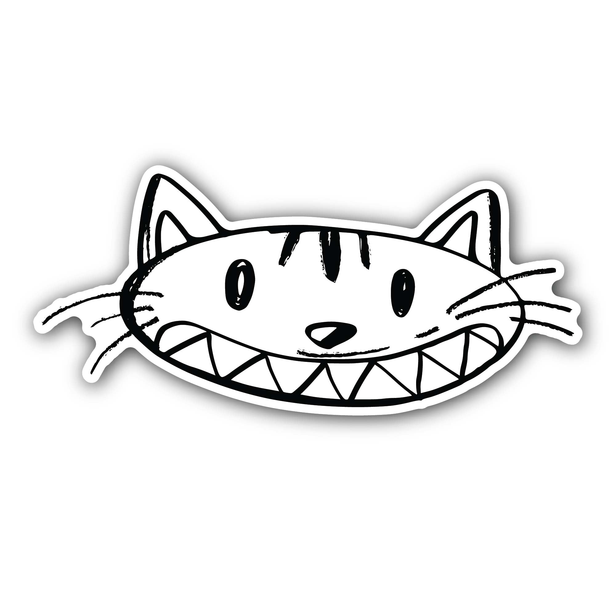 Cute Cat Face Sticker, Waterproof Vinyl Decal Sticker Indoor Or Outdoor 2 (Pieces) 3" and 5"