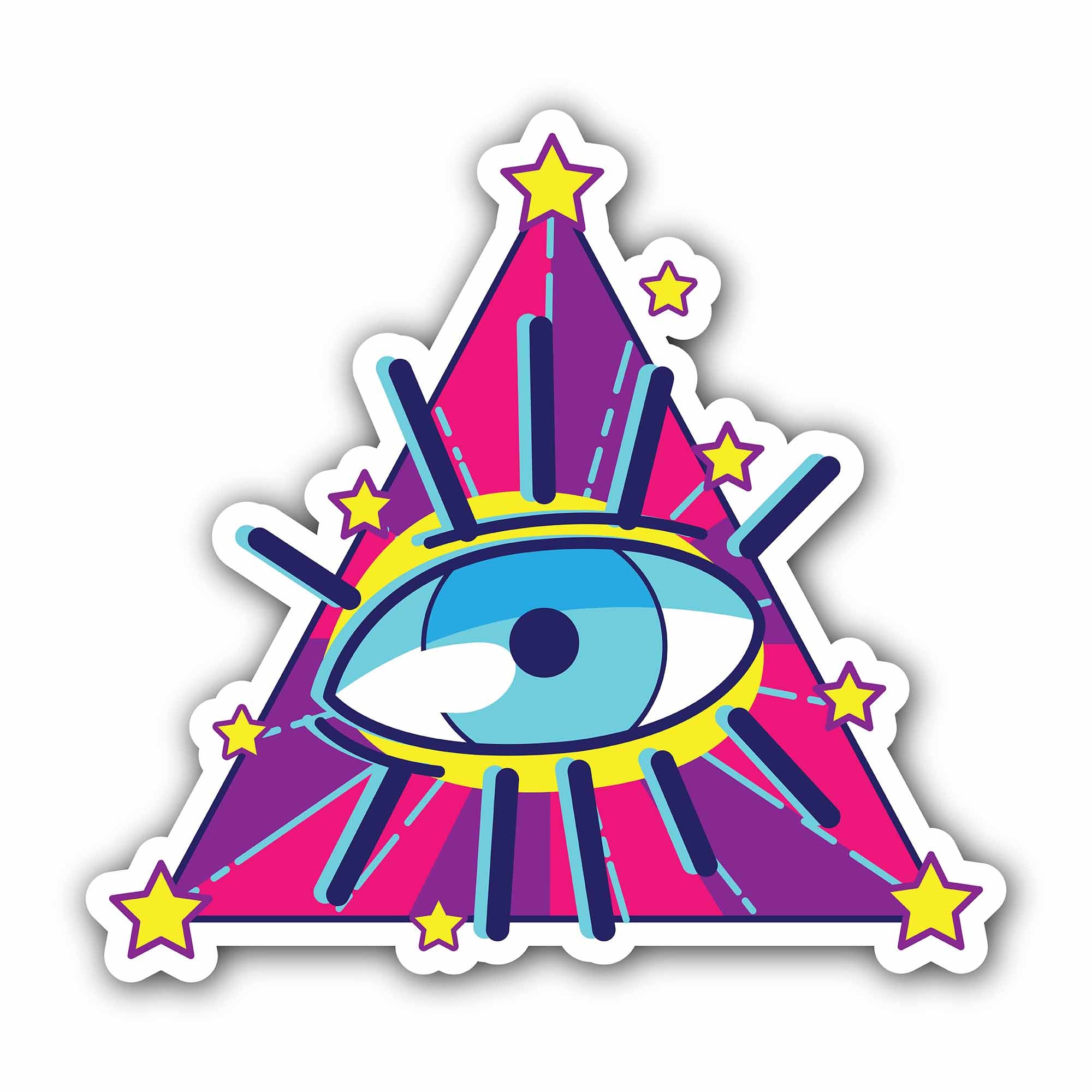 Evil Eye Sticker, Waterproof Vinyl Decal Sticker Indoor Or Outdoor 2 (Pieces) 3" and 5"
