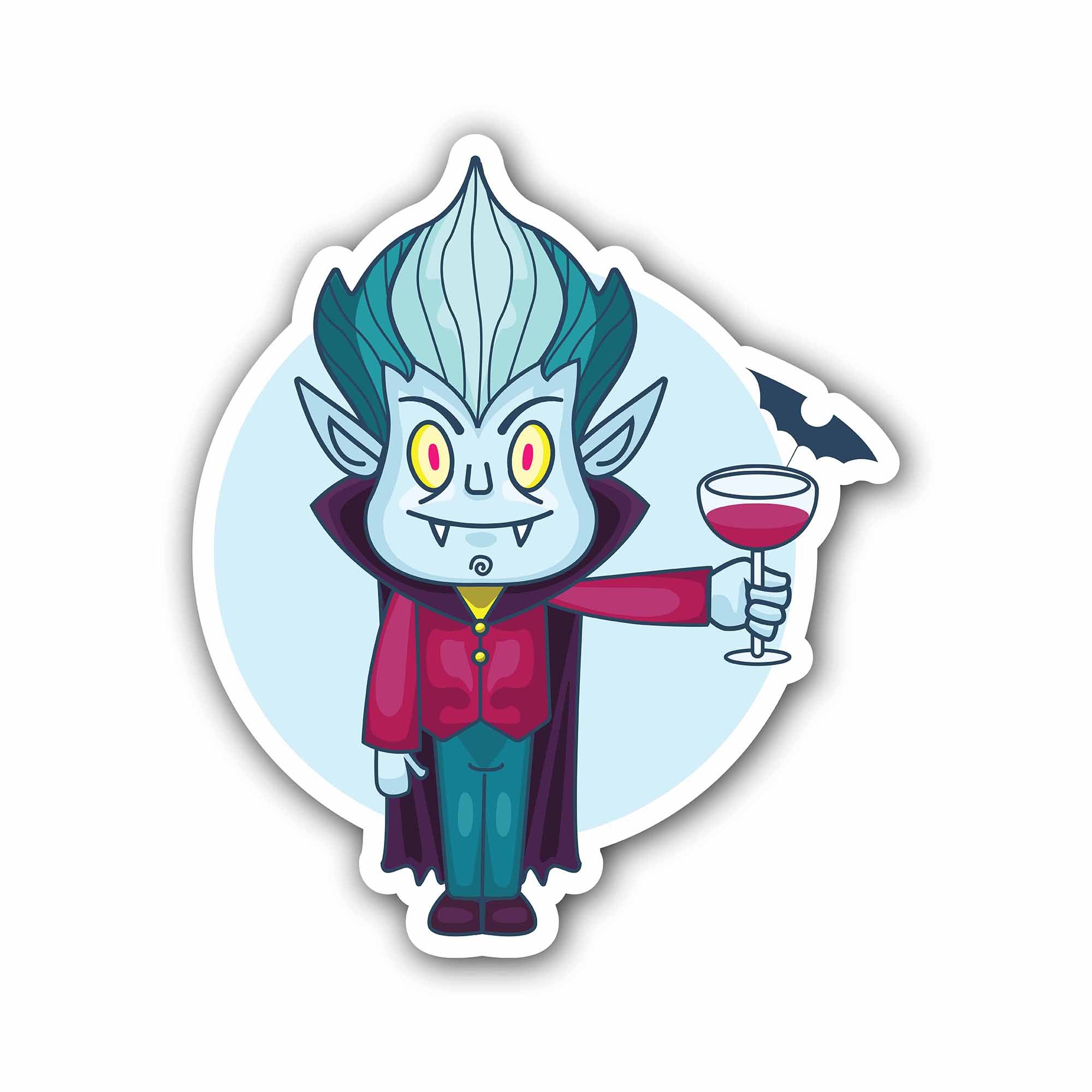 Vampire Sticker, Waterproof Vinyl Decal Sticker Indoor Or Outdoor 2 (Pieces) 3" and 5"