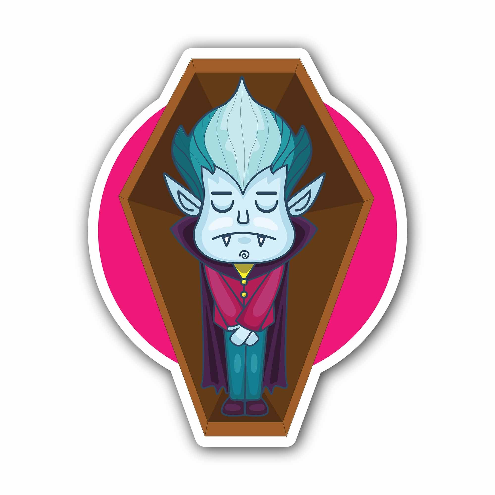 Vampire Character Sticker, Waterproof Vinyl Decal Sticker Indoor Or Outdoor 2 (Pieces) 3" and 5"