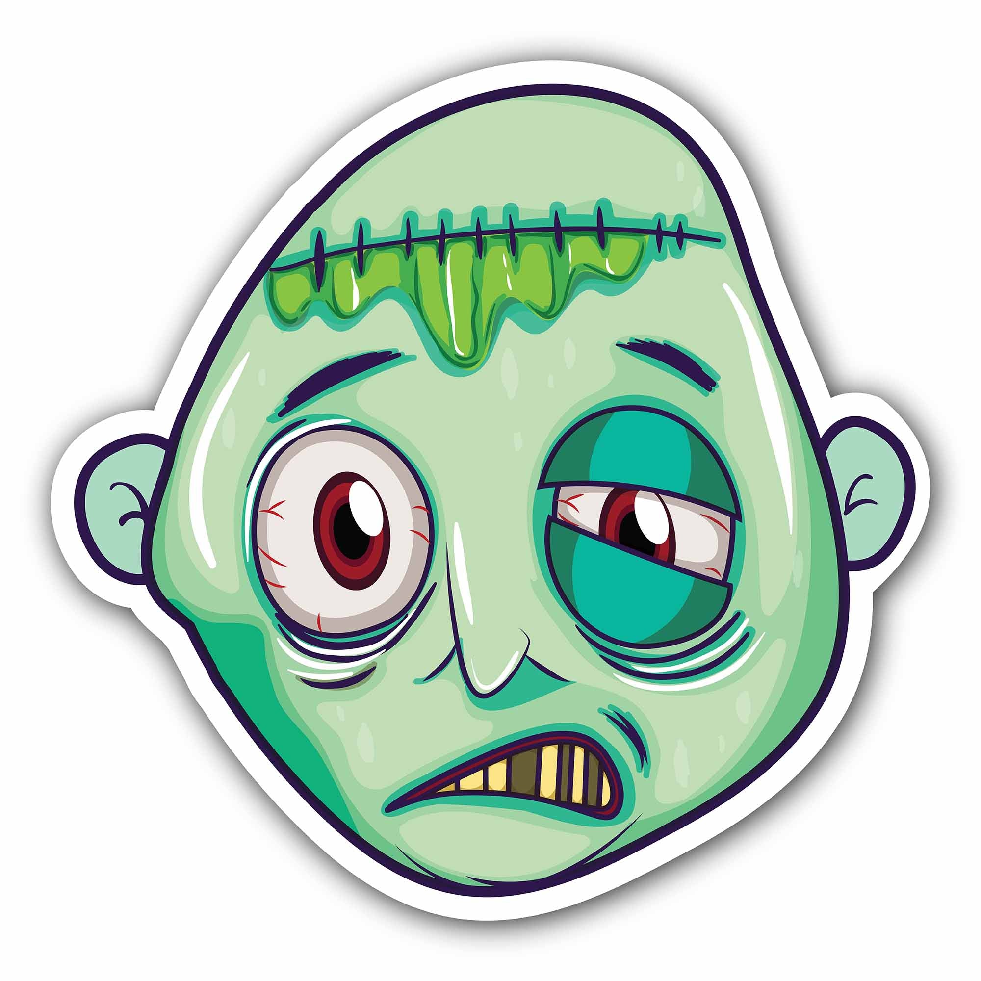 Zombie Baby Head Sticker, Waterproof Vinyl Decal Sticker Indoor Or Outdoor 2 (Pieces) 3" and 5"