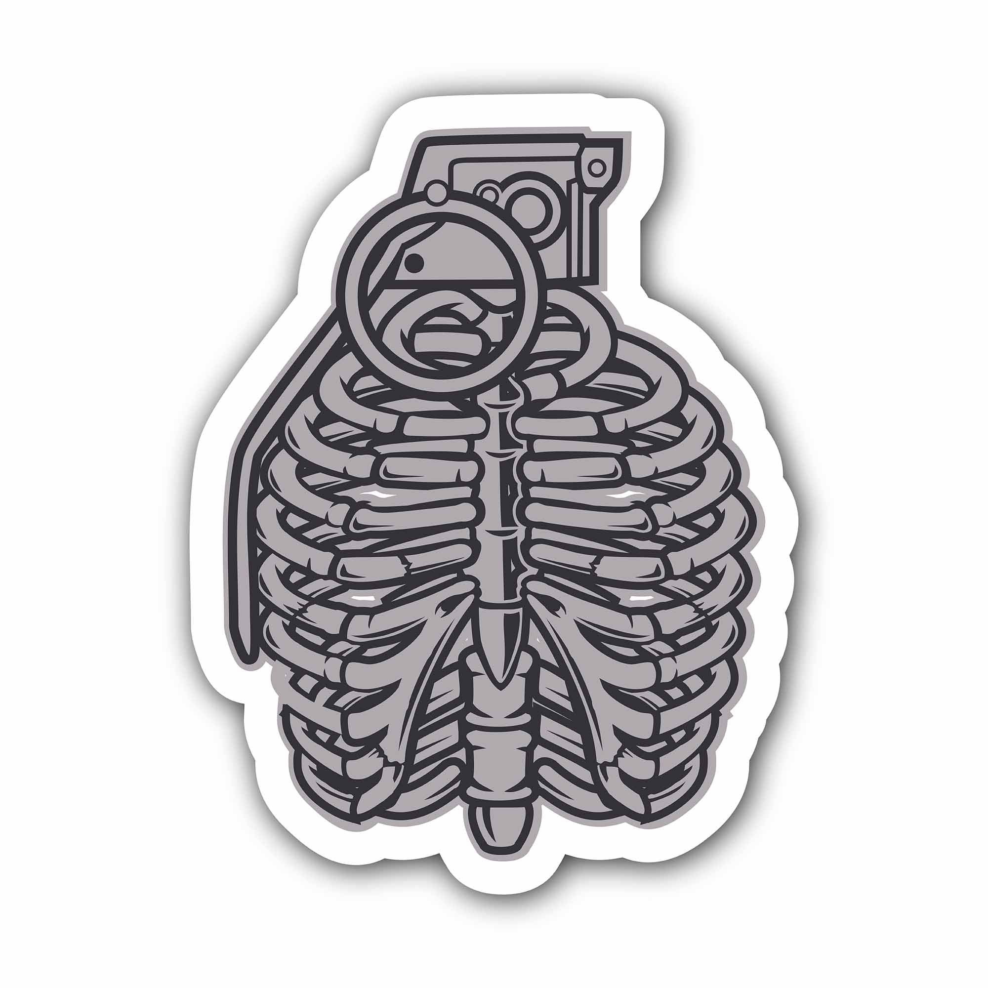 Rib Cage Sticker, Waterproof Vinyl Decal Sticker Indoor Or Outdoor 2 (Pieces) 3" and 5"
