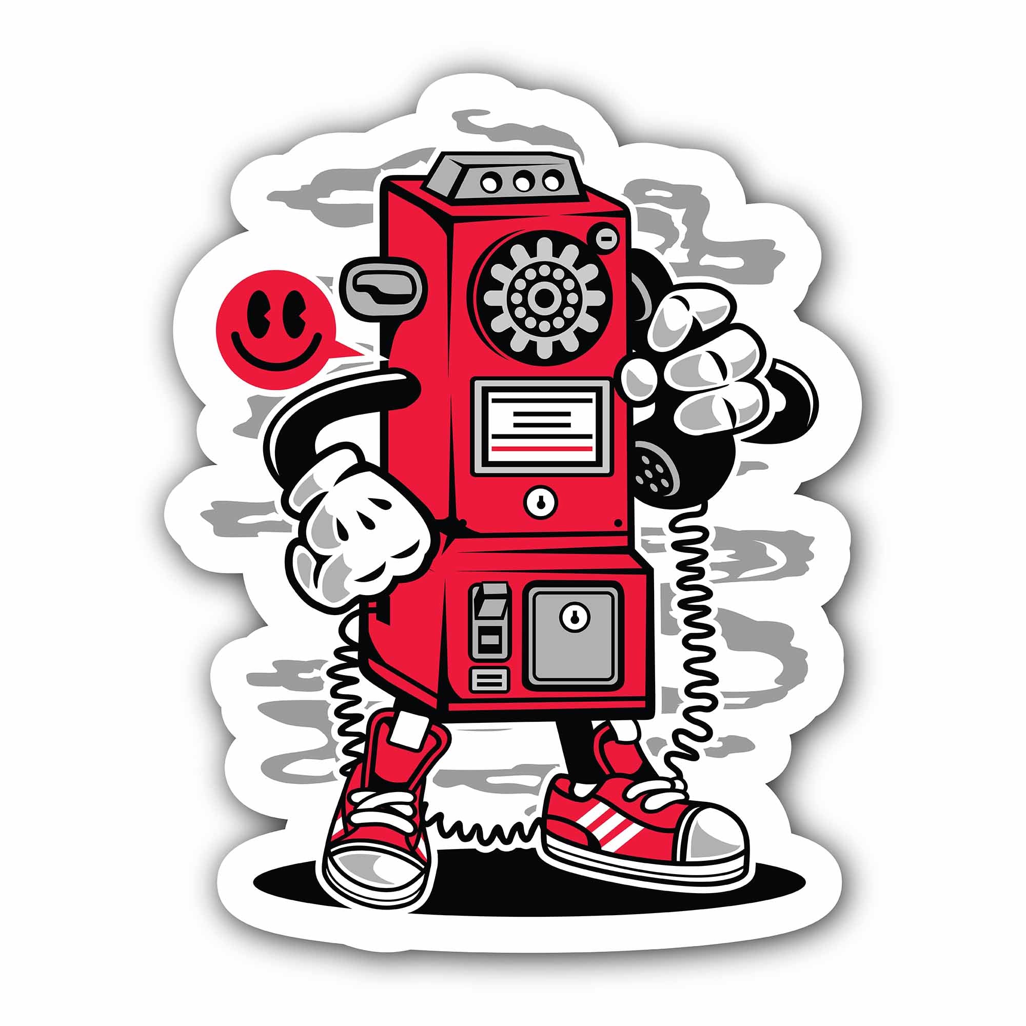 Hello from a Street Phone Sticker, Waterproof Vinyl Decal Sticker Indoor Or Outdoor 2 (Pieces) 3" and 5"