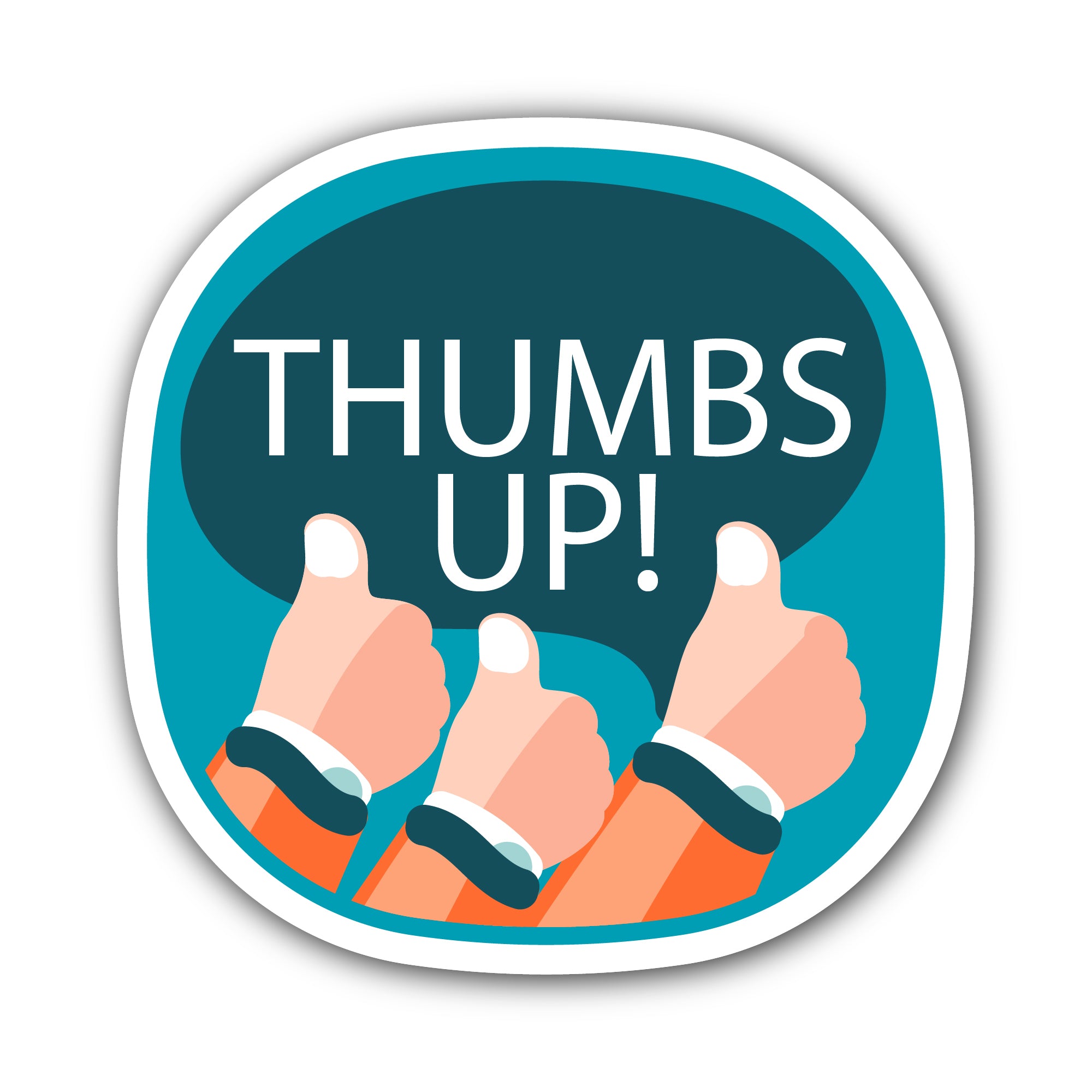 Thumbs Up Sticker, Waterproof Vinyl Decal Sticker Indoor Or Outdoor 2 (Pieces) 3" and 5"