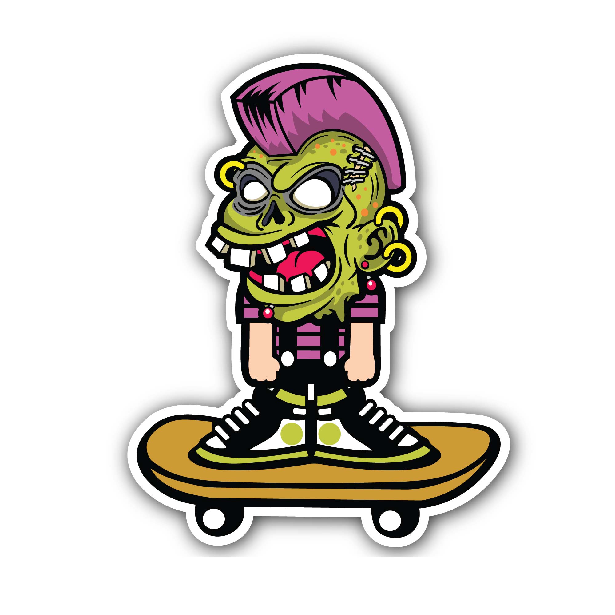 Zombie Sticker, Waterproof Vinyl Decal Sticker Indoor Or Outdoor 2 (Pieces) 3" and 5"