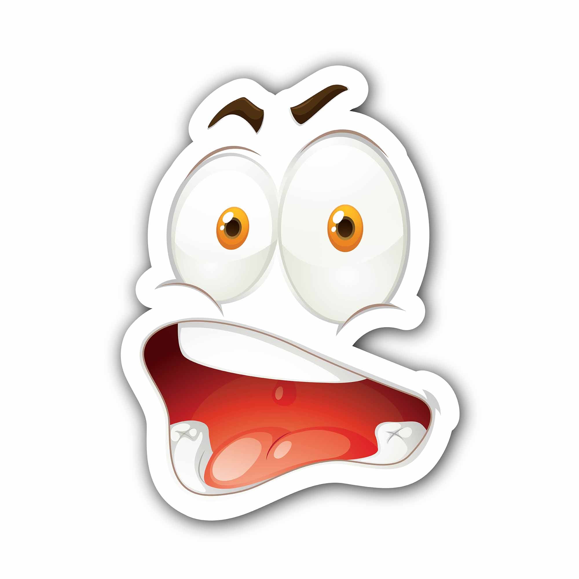 Happy Human Face Sticker, Waterproof Vinyl Decal Sticker Indoor Or Outdoor 2 (Pieces) 3" and 5"