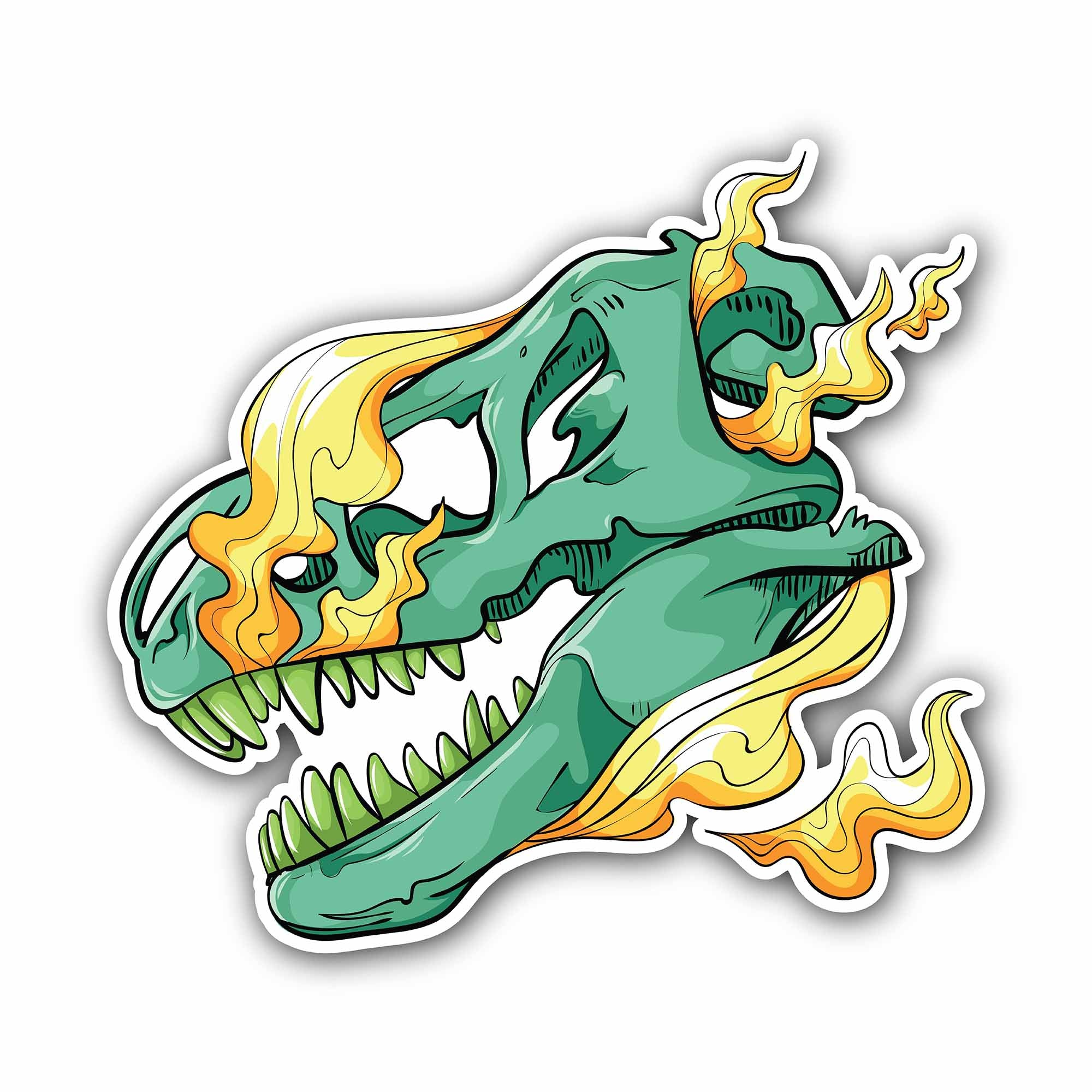 Dragon Skull Sticker, Waterproof Vinyl Decal Sticker Indoor Or Outdoor 2 (Pieces) 3" and 5"