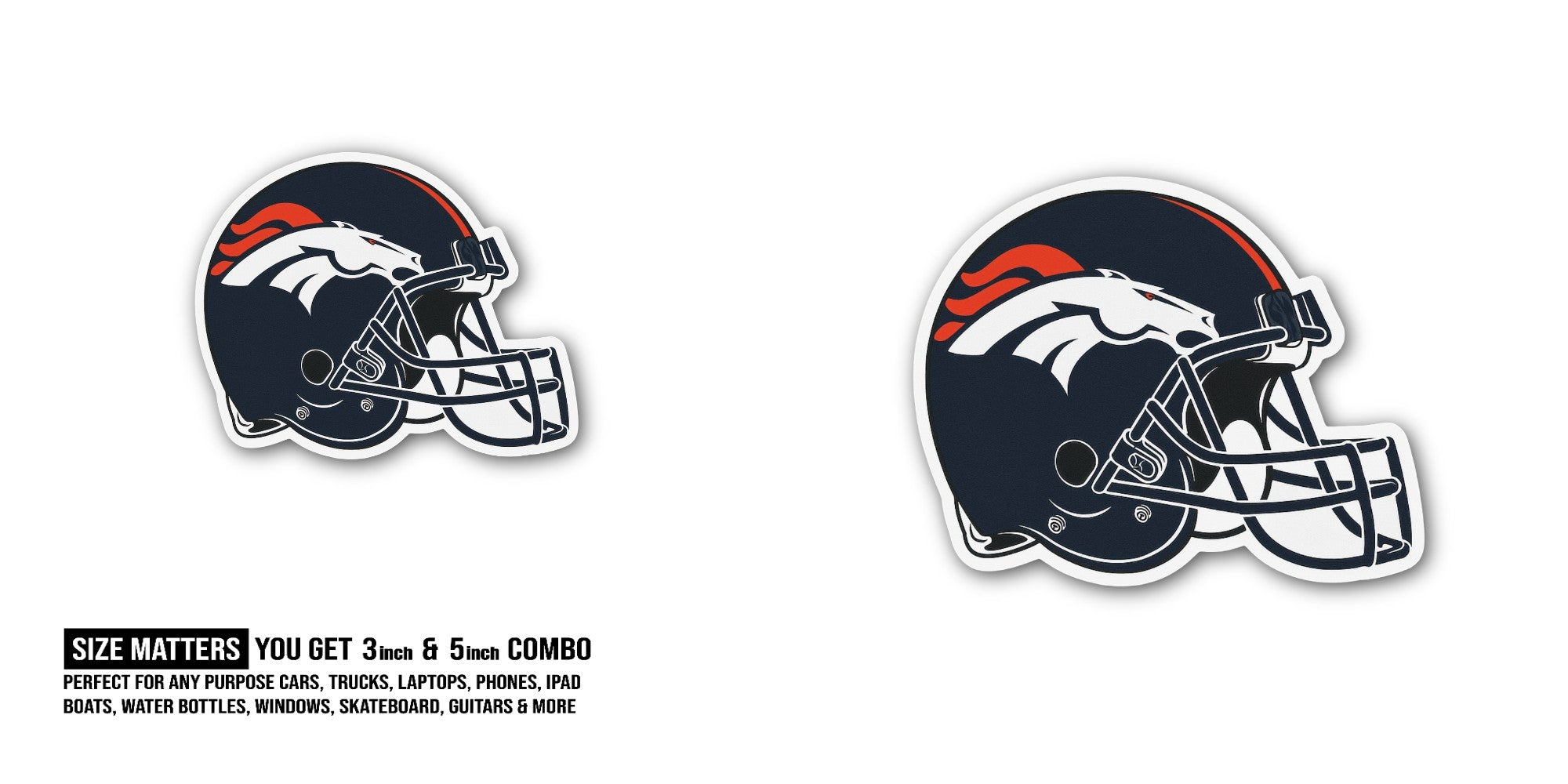 Back, white & red Helmet Sticker, Waterproof Vinyl Decal Sticker Indoor Or Outdoor 2 (Pieces) 3" and 5"