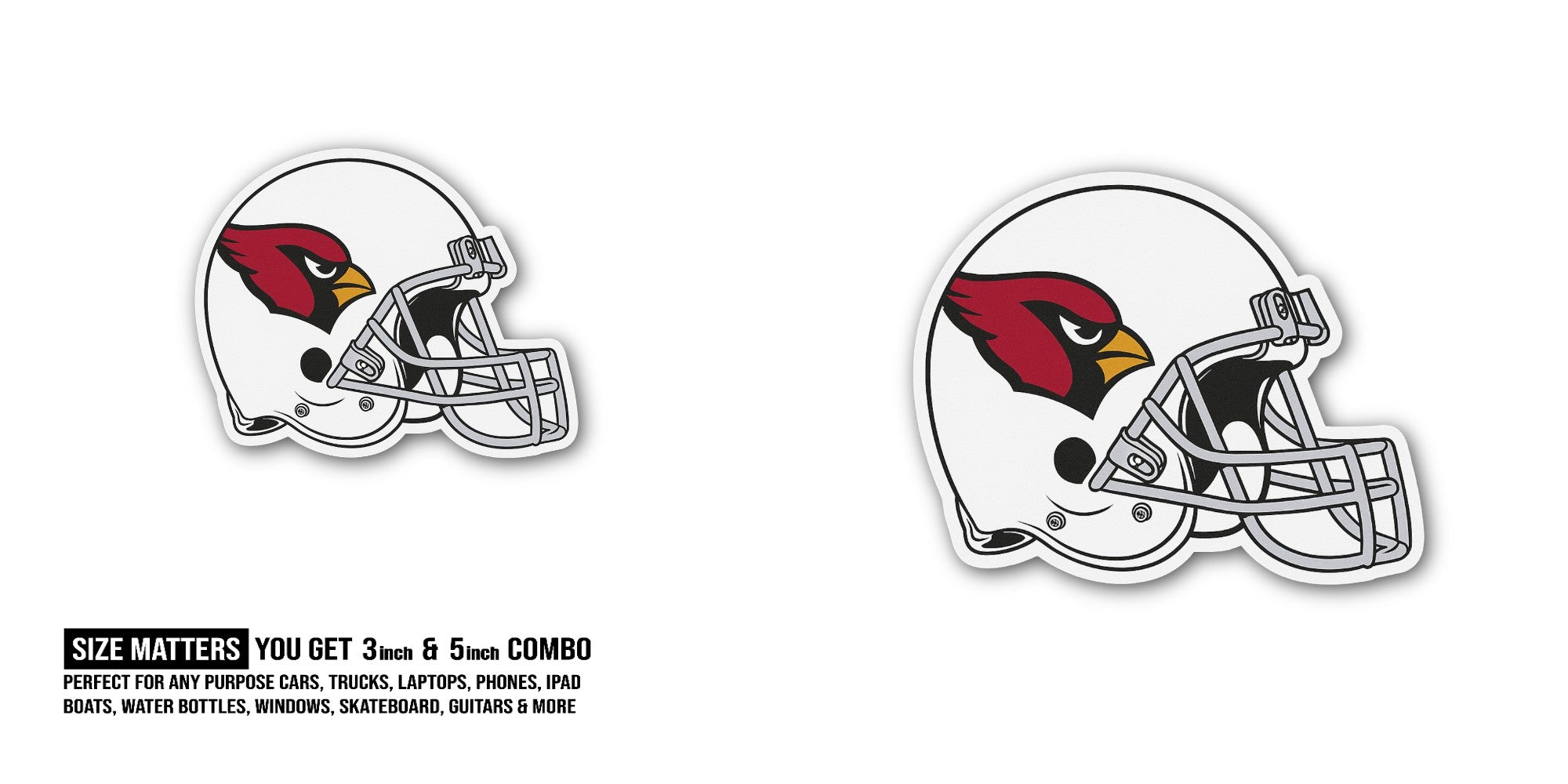 Red & white Helmet Sticker, Waterproof Vinyl Decal Sticker Indoor Or Outdoor 2 (Pieces) 3" and 5"