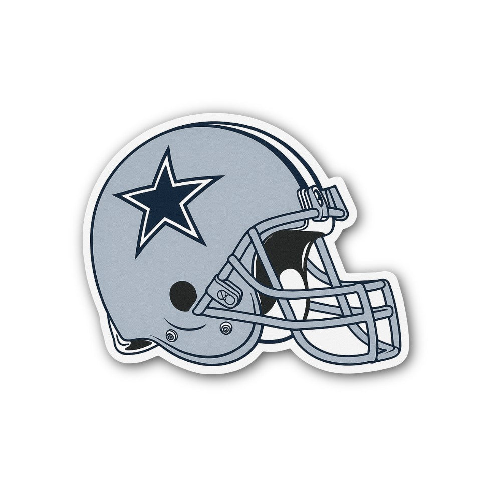 Star With Football Helmet Sticker, Waterproof Vinyl Decal Sticker Indoor Or Outdoor 2 (Pieces) 3" and 5"