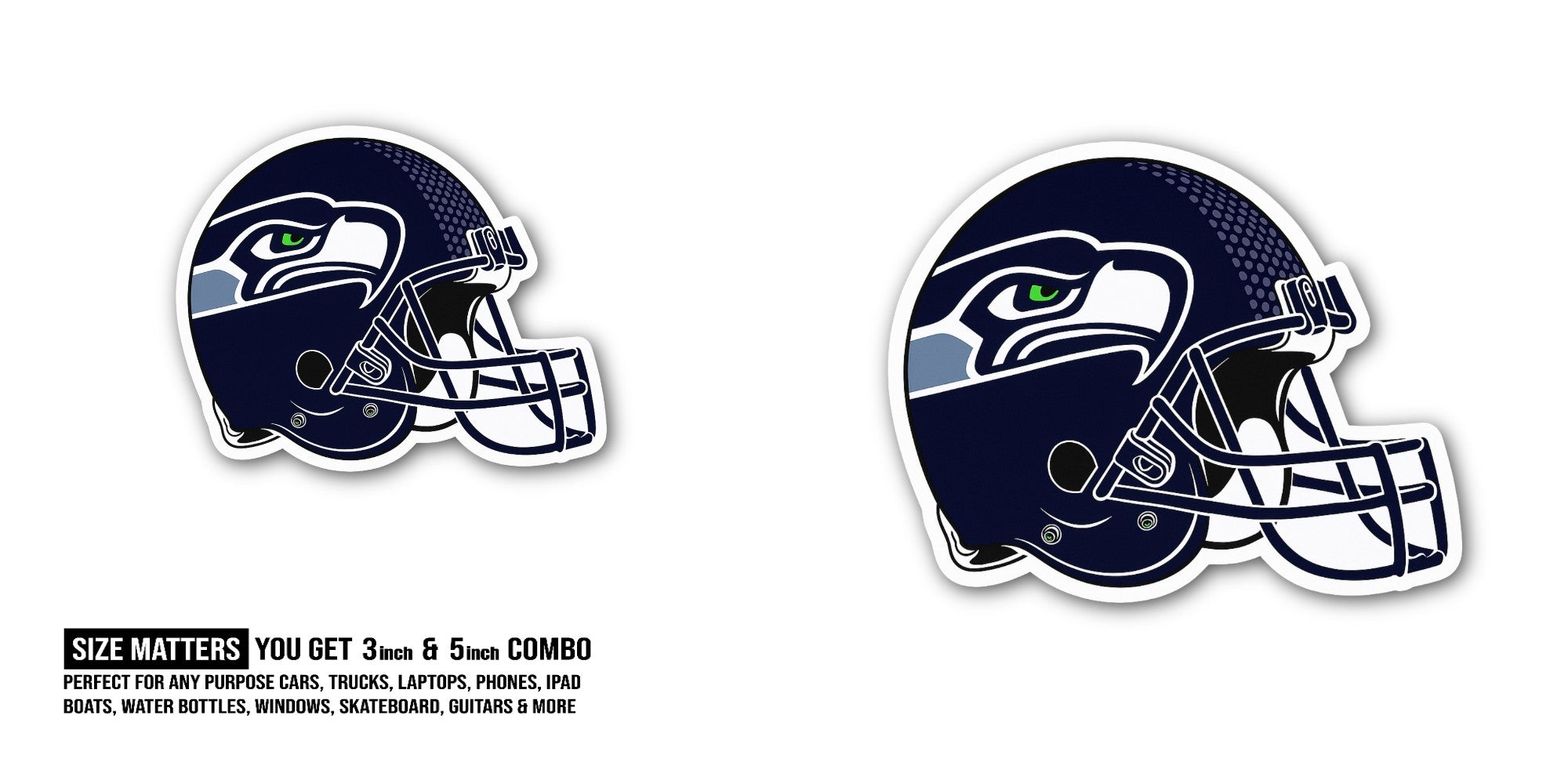 Dark Blue Helmet Sticker, Waterproof Vinyl Decal Sticker Indoor Or Outdoor 2 (Pieces) 3" and 5"