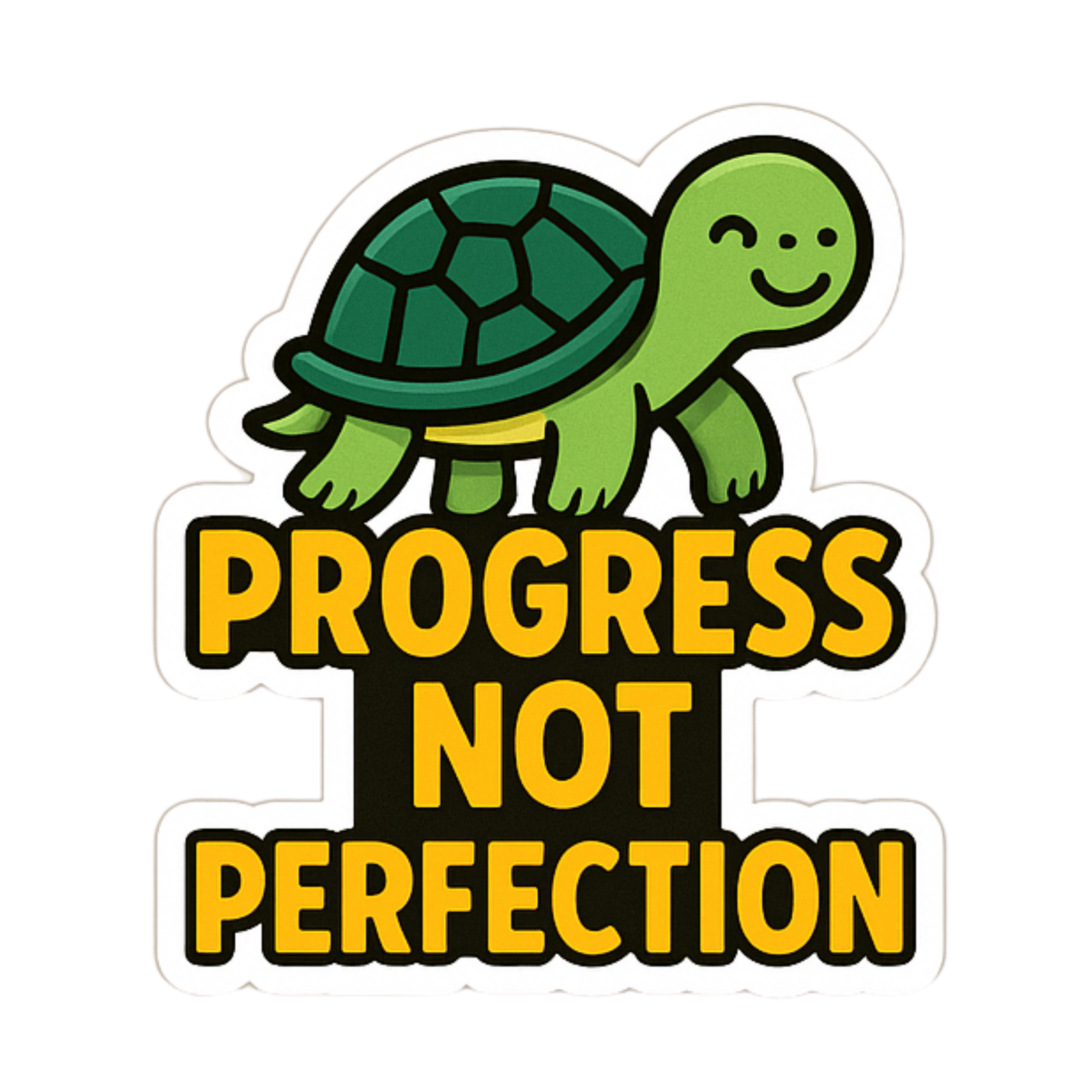 Progress Not Perfection - Aesthetic Vinyl Sticker – Waterproof Quote Decal Sticker for Laptop, Water