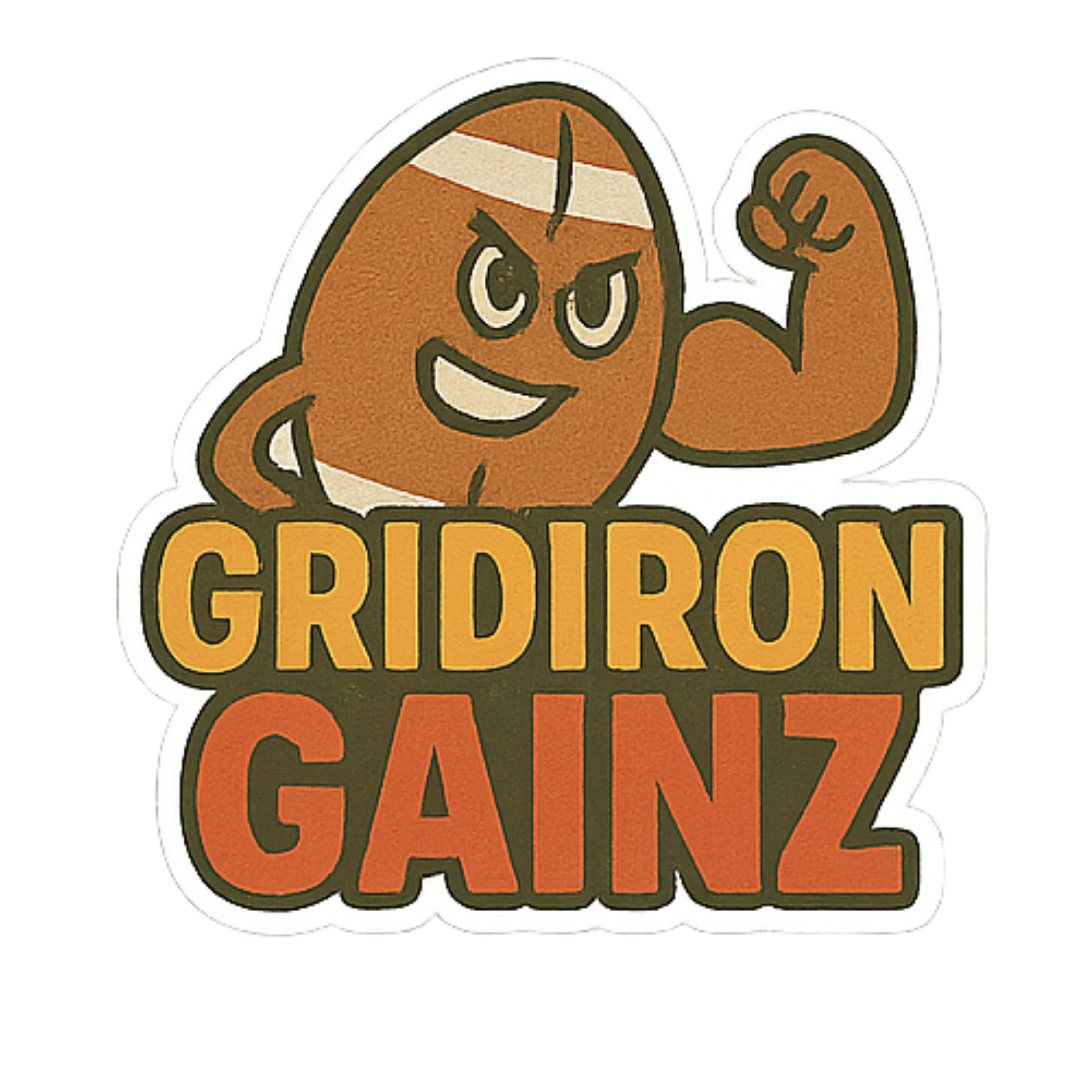 Gridiron Gainz Sticker - Aesthetic Vinyl Sticker – Waterproof Quote Decal Sticker for Laptop, Water
