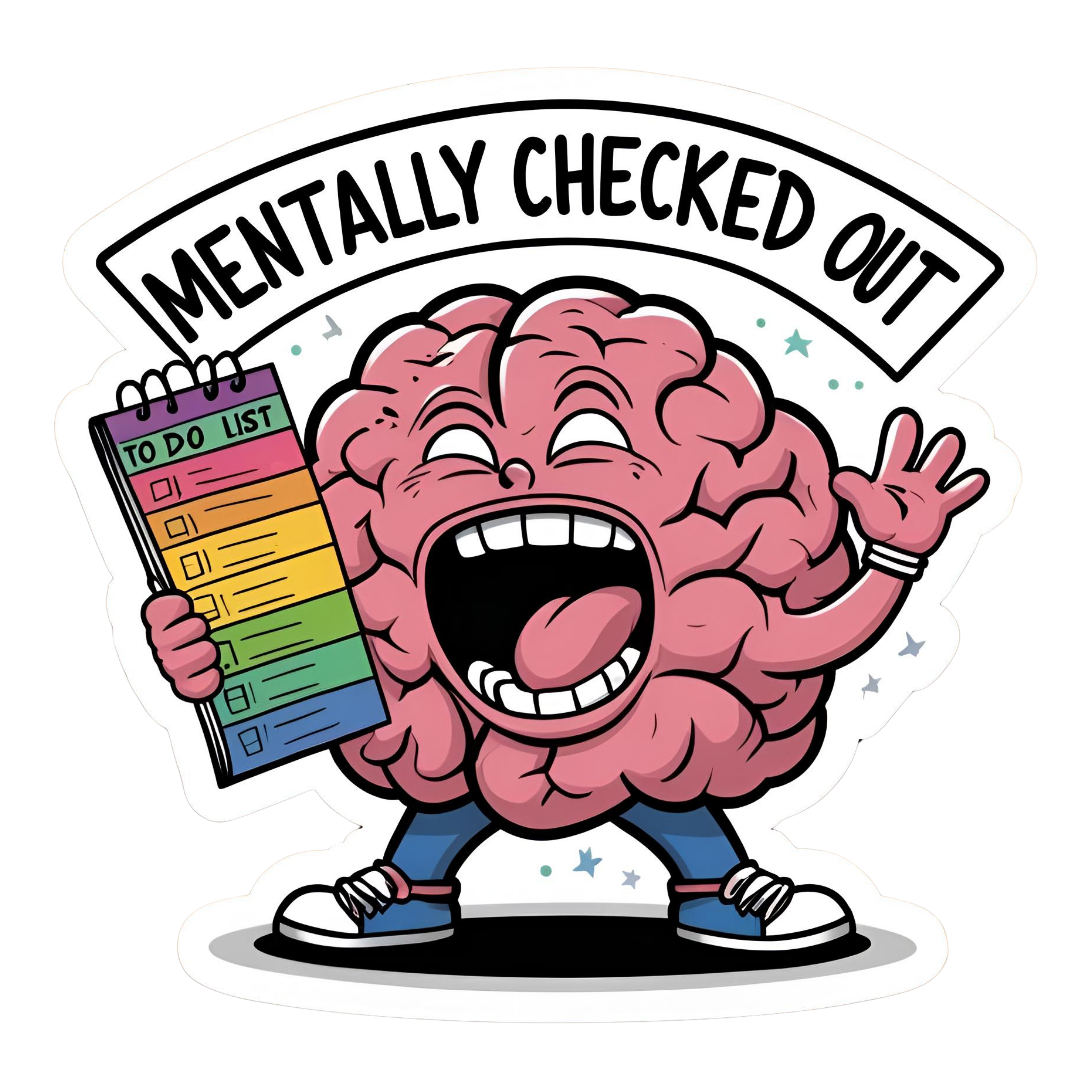 Mentally Checked Out - Aesthetic Vinyl Sticker – Waterproof Quote Decal Sticker for Laptop, Water Bo