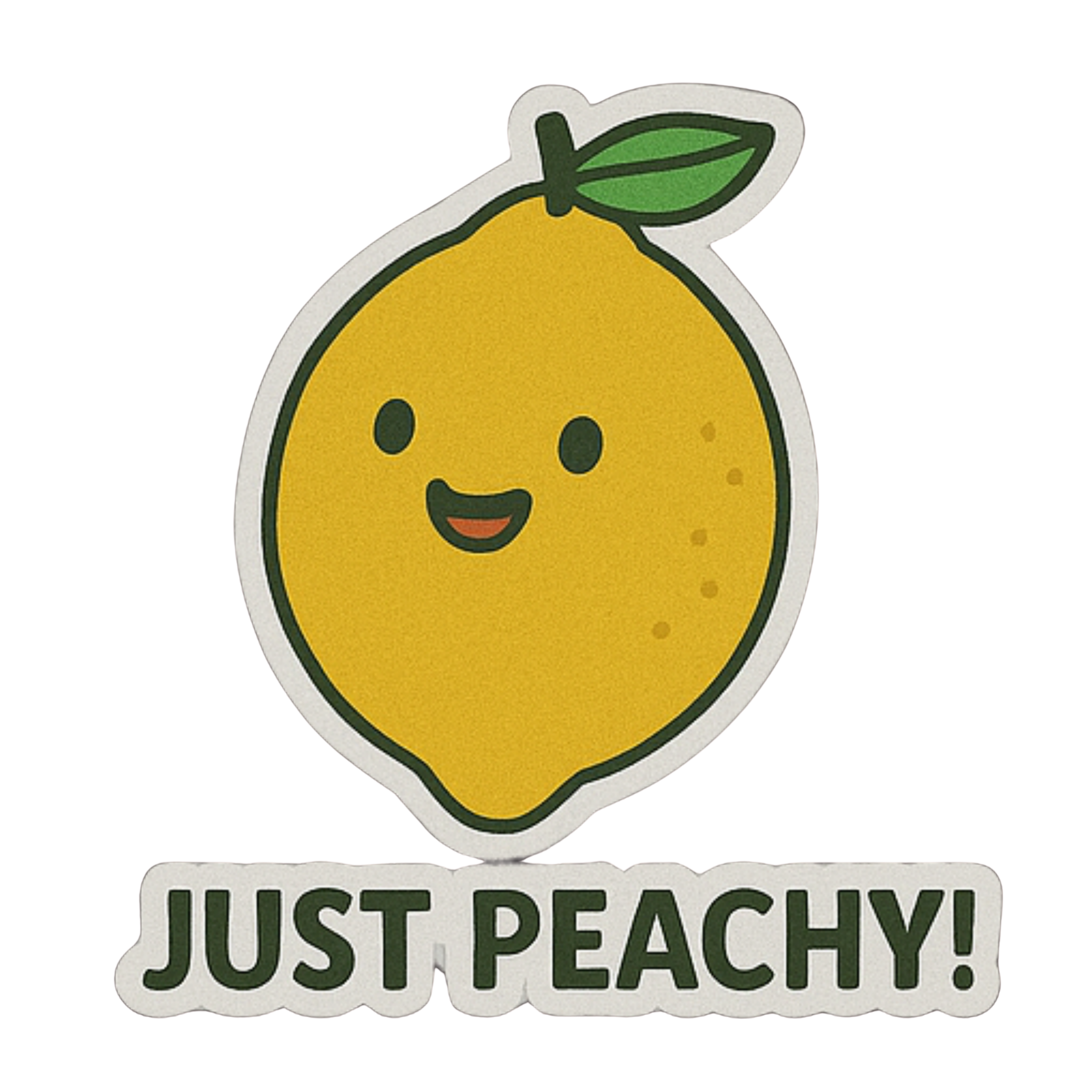 Just Peachy Sticker, Waterproof Vinyl Decal Sticker Indoor Or Outdoor 2 (Pieces) 3" and 5"