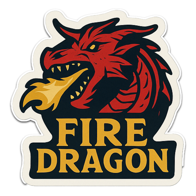 Fire Dragon Sticker - Aesthetic Vinyl Sticker – Waterproof Quote Decal Sticker for Laptop, Water Bot