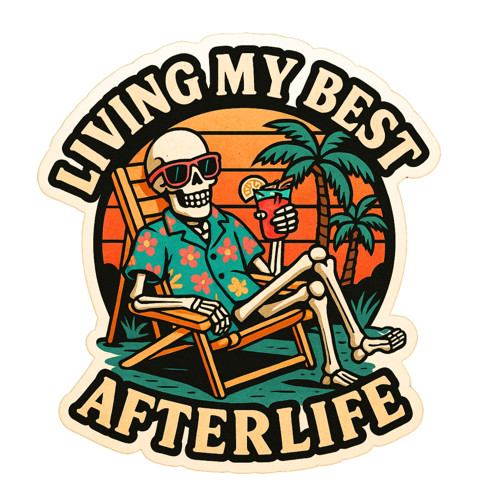 Living My Best After Life - Aesthetic Vinyl Sticker – Waterproof Quote Decal Sticker for Laptop, Wat