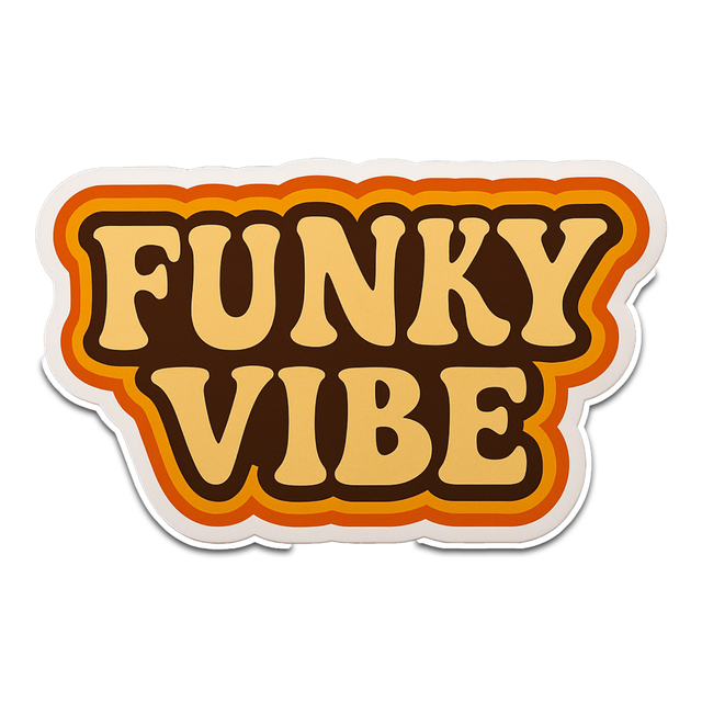 Funky Vibe Cool Font Sticker - Aesthetic Vinyl Sticker – Waterproof Quote Decal Sticker for Laptop,