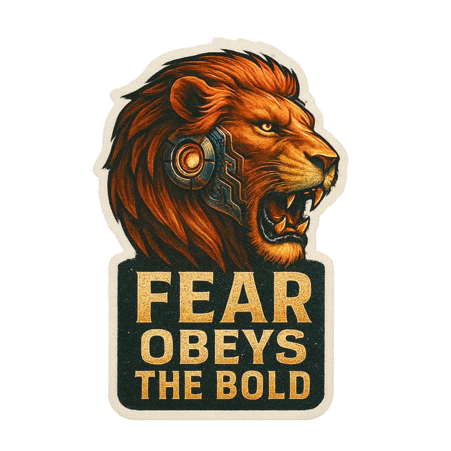 Fear Obeys The Bold - Aesthetic Vinyl Sticker – Waterproof Quote Decal Sticker for Laptop, Water Bot