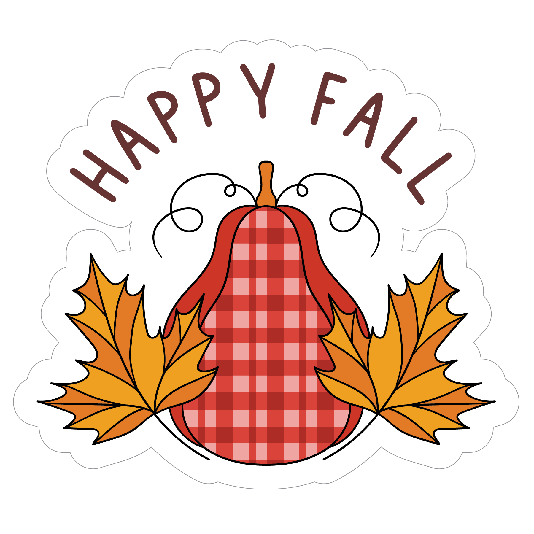 Inspirational Quote "Happy Fall" Motivational Sticker Vinyl Decal Motivation Stickers- 5" Vinyl Sticker Waterproof