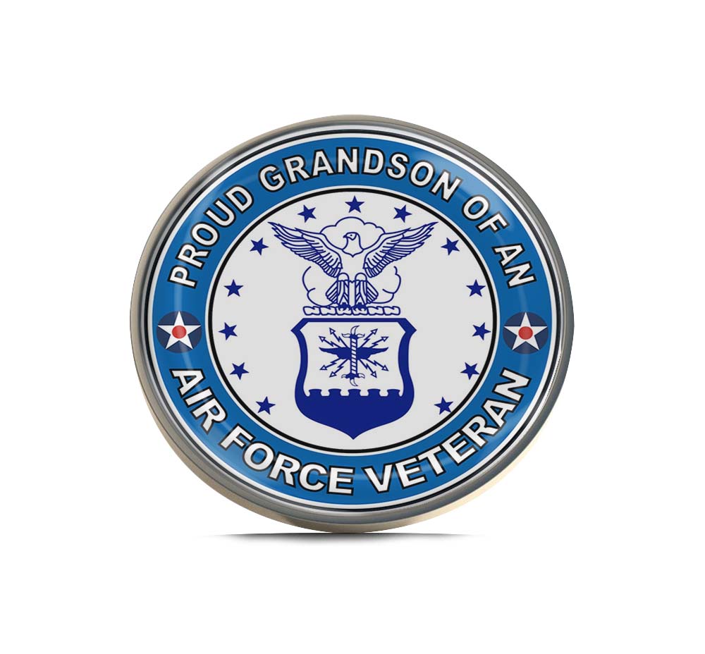 U.S. Air Force Veteran Proud Grandson Limited Edition Lapel Pin Exclusive Metal Brooch Badge Accessories For Backpack, Clothes, Hats | Cute Gifts and Collectibles
