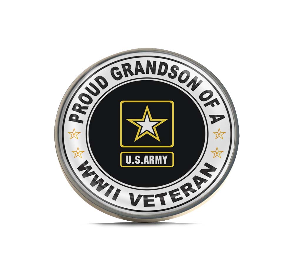 Proud Grandson of a U.S. Army World War II Veteran Limited Edition Lapel Pin Exclusive Metal Brooch Badge Accessories For Backpack, Clothes, Hats | Cute Gifts and Collectibles