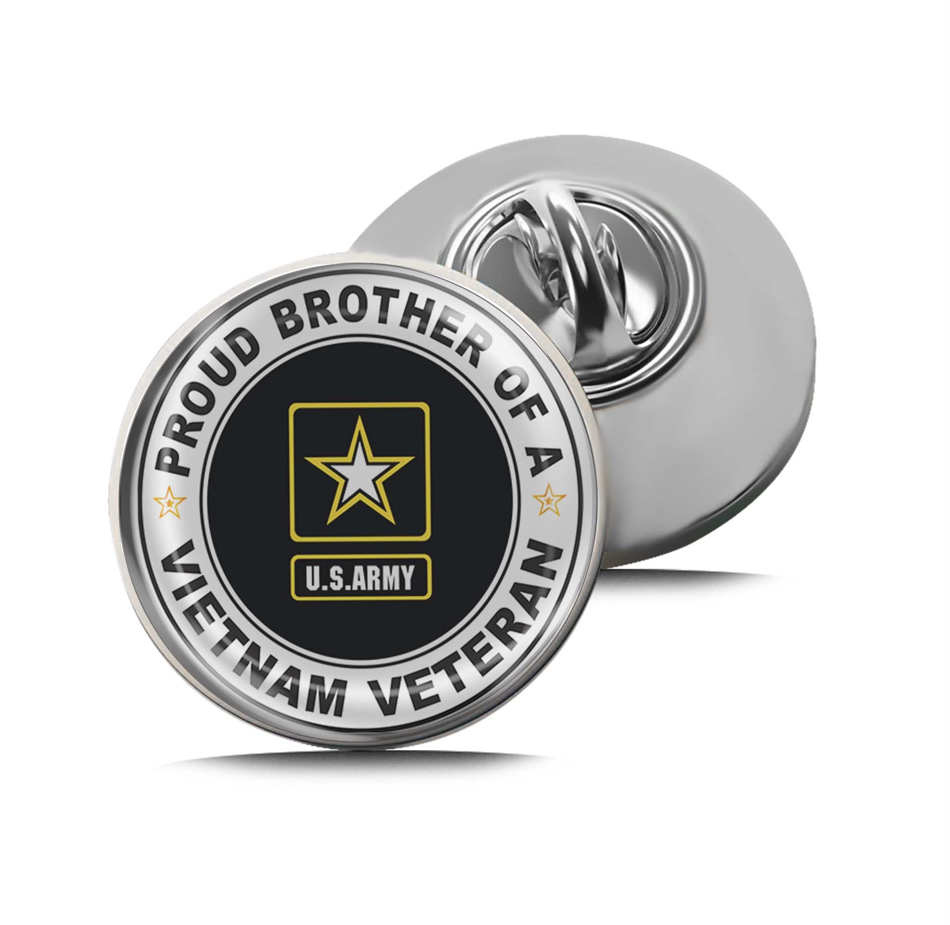 U.S. Army Proud Brother of a Vietnam Veteran Limited Edition Lapel Pin Exclusive Metal Brooch Badge Accessories For Backpack, Clothes, Hats | Cute Gifts and Collectibles