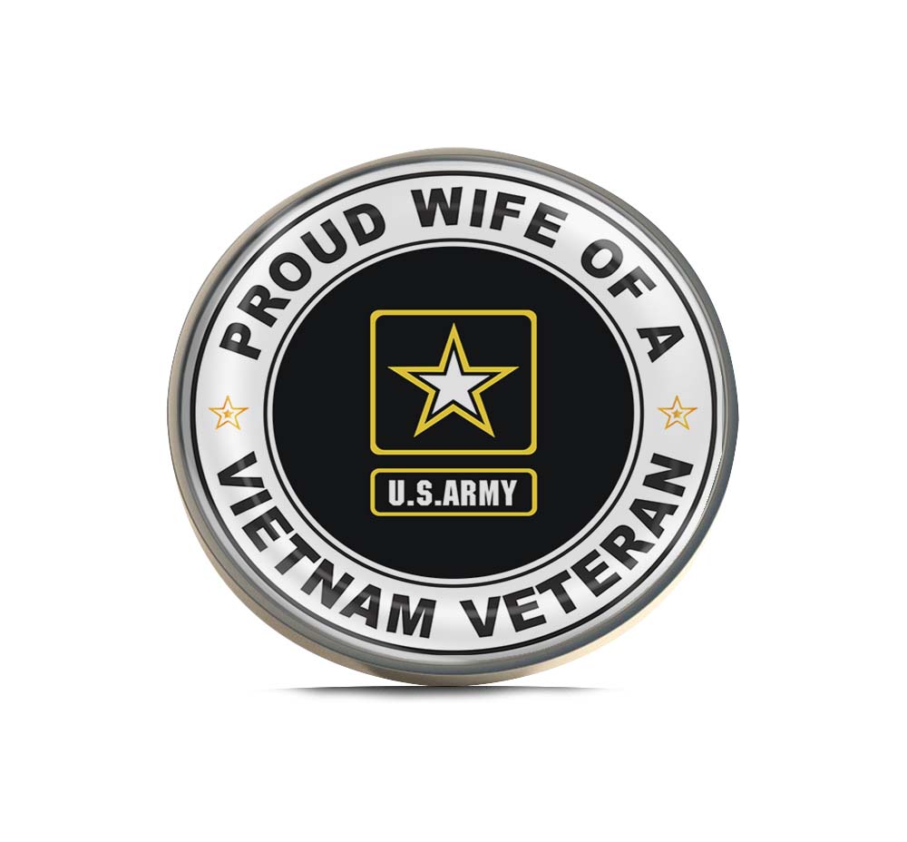 U.S. Army Proud Wife of a Vietnam Veteran Limited Edition Lapel Pin Exclusive Metal Brooch Badge Accessories For Backpack, Clothes, Hats | Cute Gifts and Collectibles