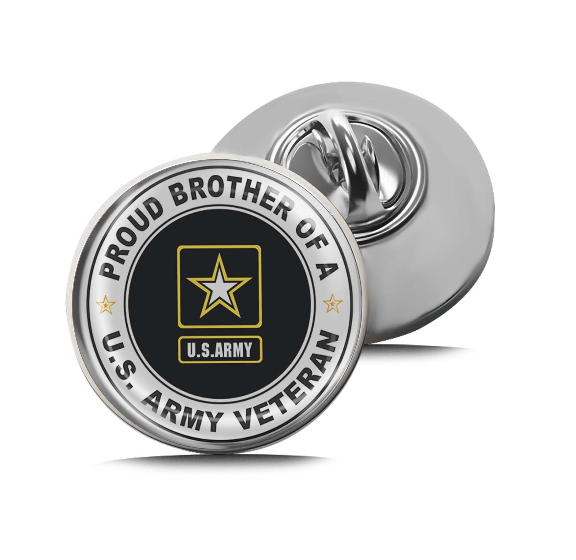 U.S. Army Veteran Proud Brother Limited Edition Lapel Pin Exclusive Metal Brooch Badge Accessories For Backpack, Clothes, Hats | Cute Gifts and Collectibles