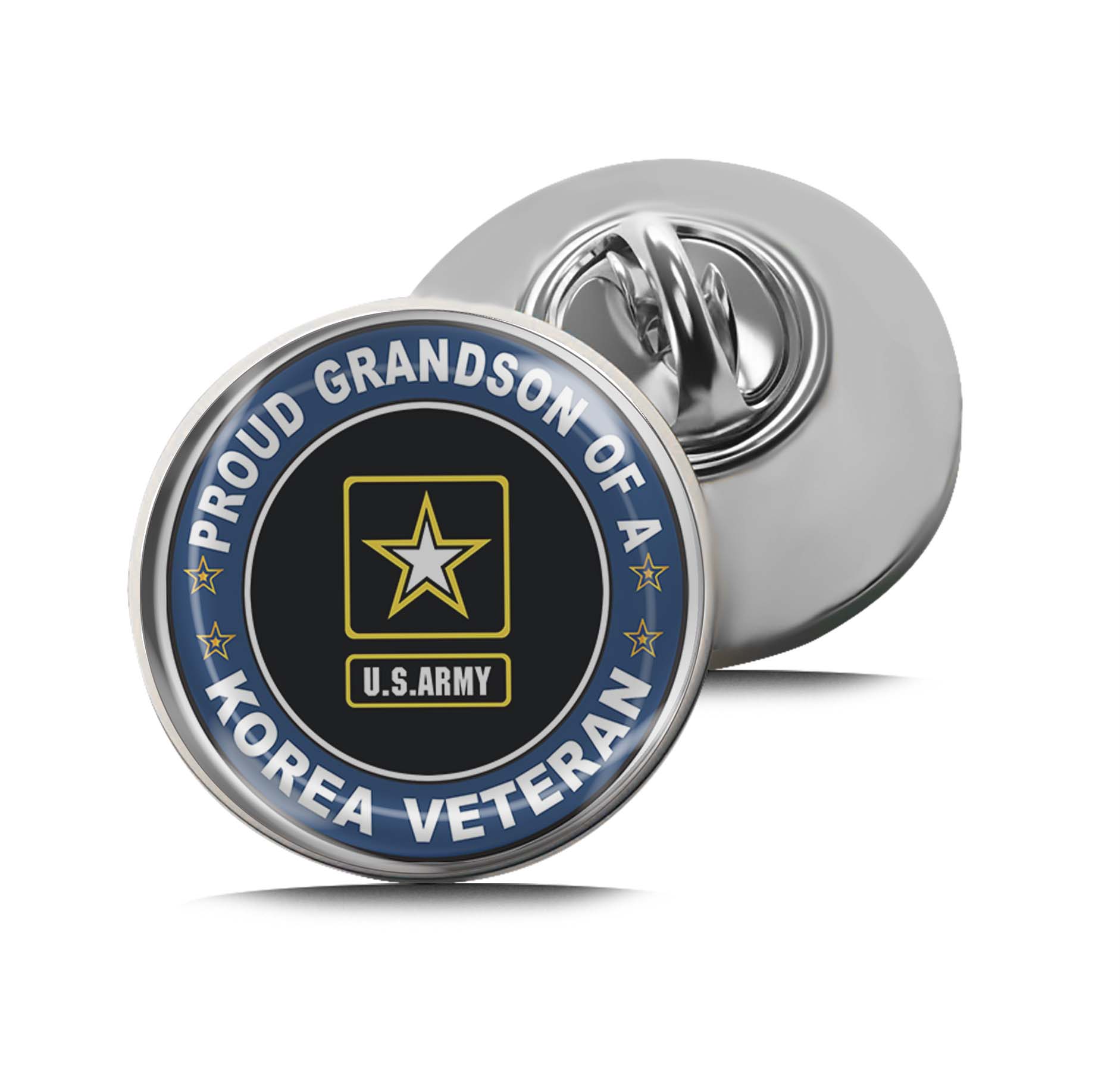 U.S. Army Proud Grandson of a Korea Veteran Limited Edition Lapel Pin Exclusive Metal Brooch Badge Accessories For Backpack, Clothes, Hats | Cute Gifts and Collectibles