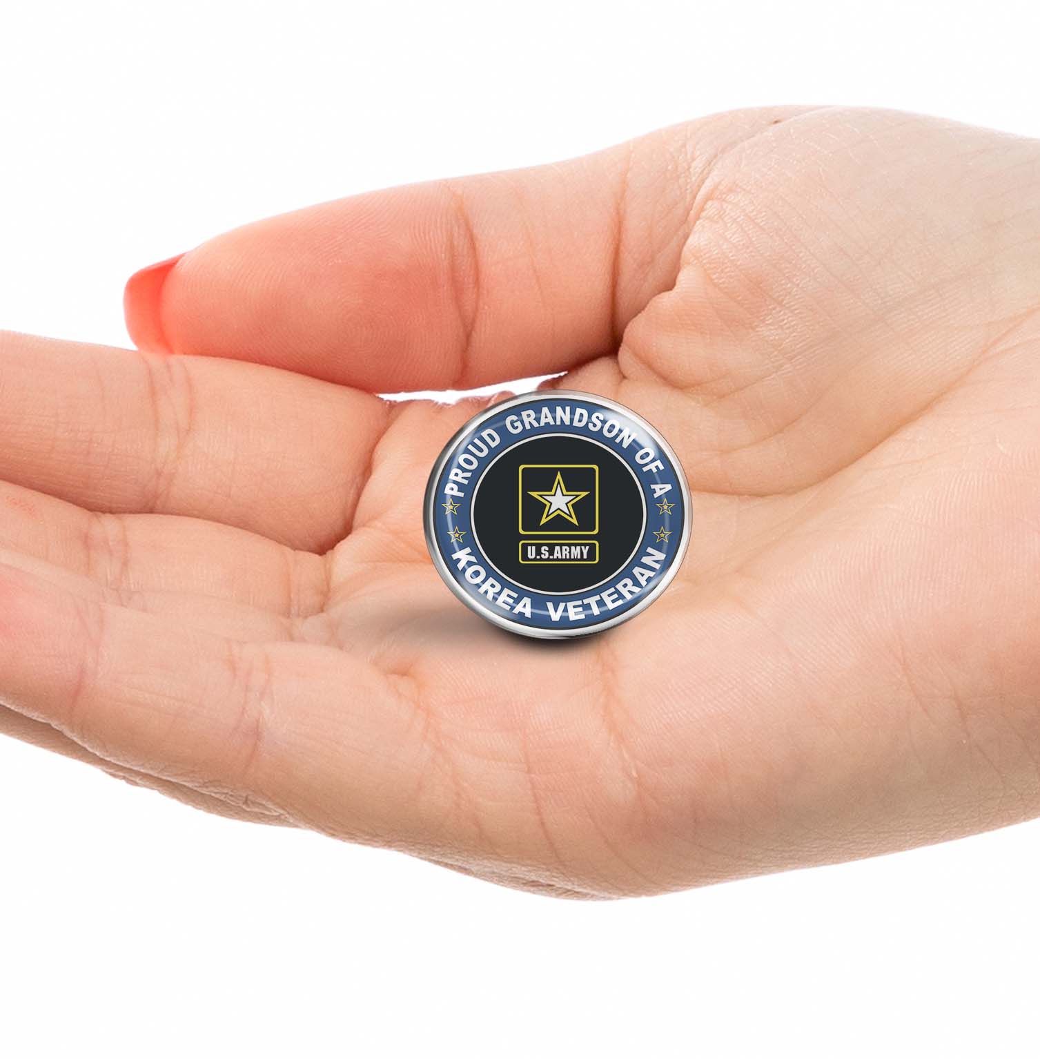 U.S. Army Proud Grandson of a Korea Veteran Limited Edition Lapel Pin Exclusive Metal Brooch Badge Accessories For Backpack, Clothes, Hats | Cute Gifts and Collectibles