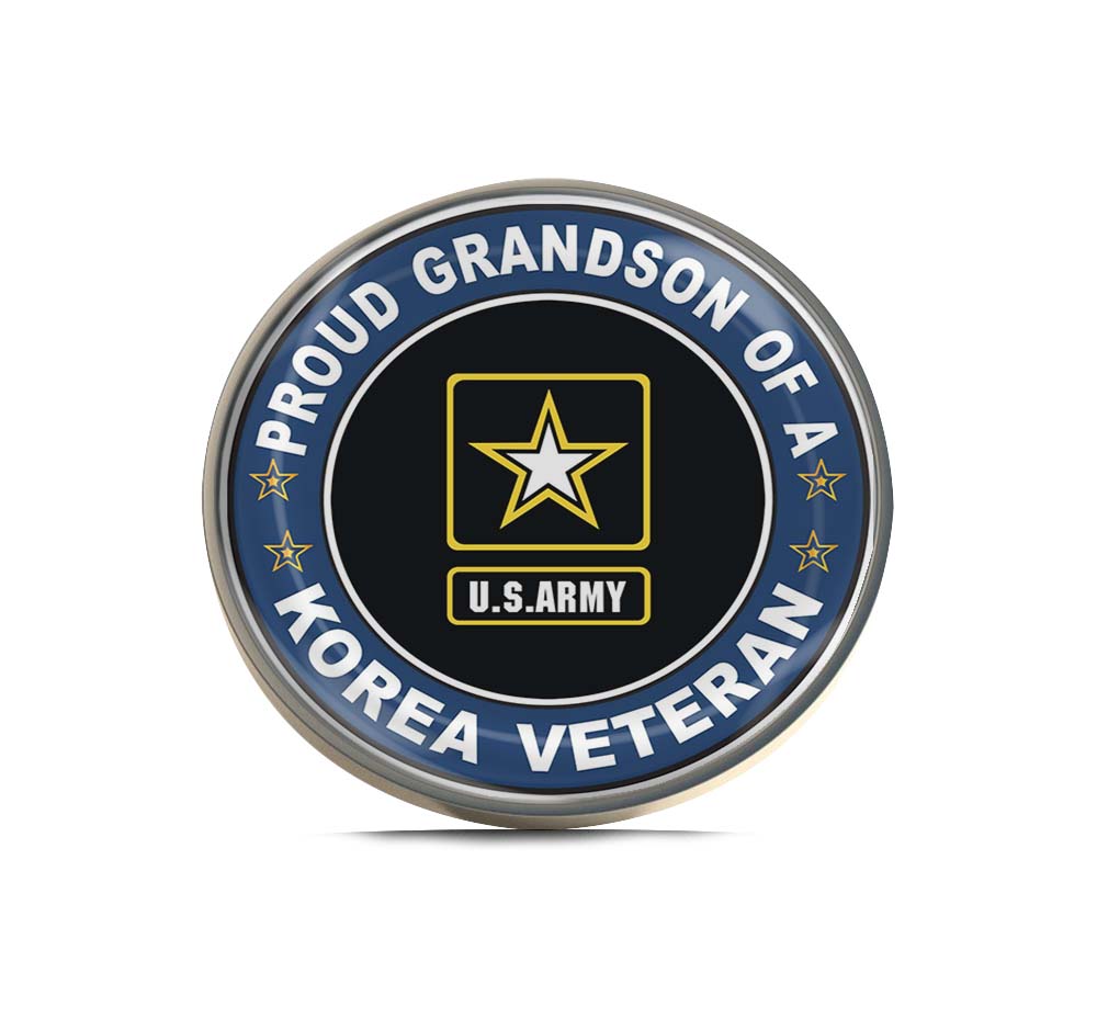 U.S. Army Proud Grandson of a Korea Veteran Limited Edition Lapel Pin Exclusive Metal Brooch Badge Accessories For Backpack, Clothes, Hats | Cute Gifts and Collectibles