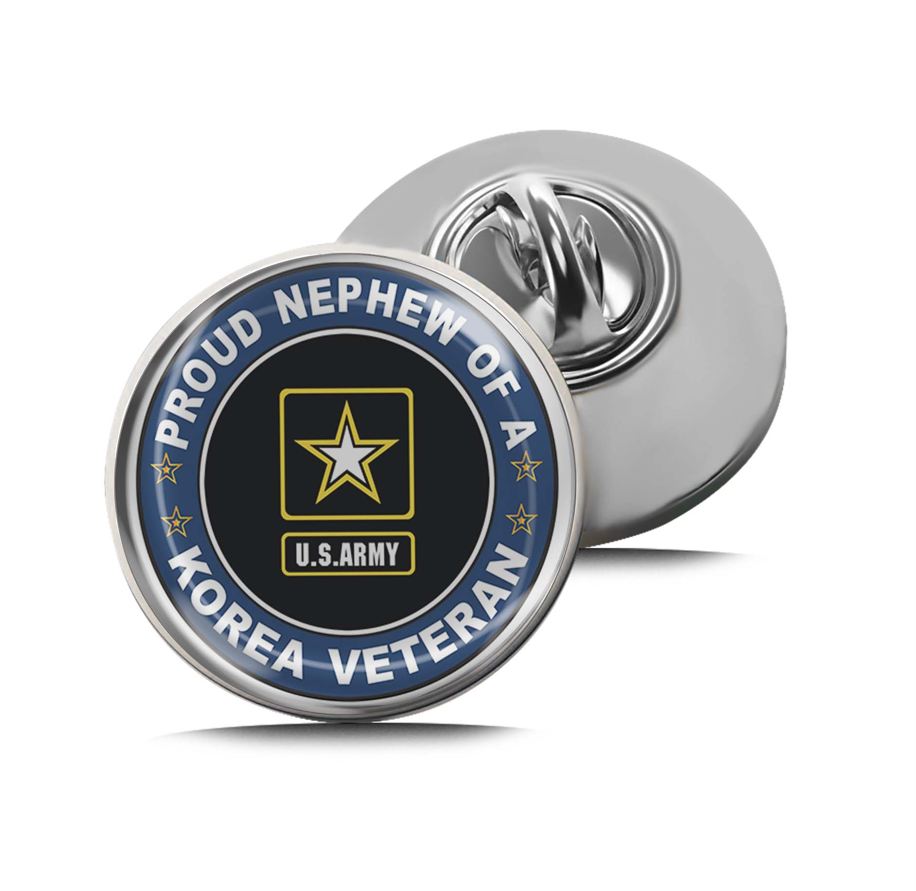 U.S. Army Proud Nephew of a Korea Veteran Limited Edition Lapel Pin Exclusive Metal Brooch Badge Accessories For Backpack, Clothes, Hats | Cute Gifts and Collectibles