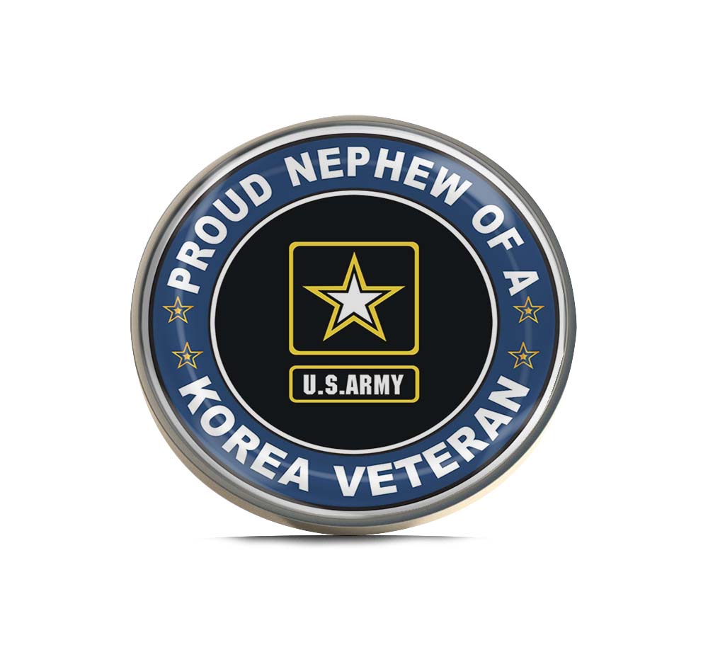 U.S. Army Proud Nephew of a Korea Veteran Limited Edition Lapel Pin Exclusive Metal Brooch Badge Accessories For Backpack, Clothes, Hats | Cute Gifts and Collectibles