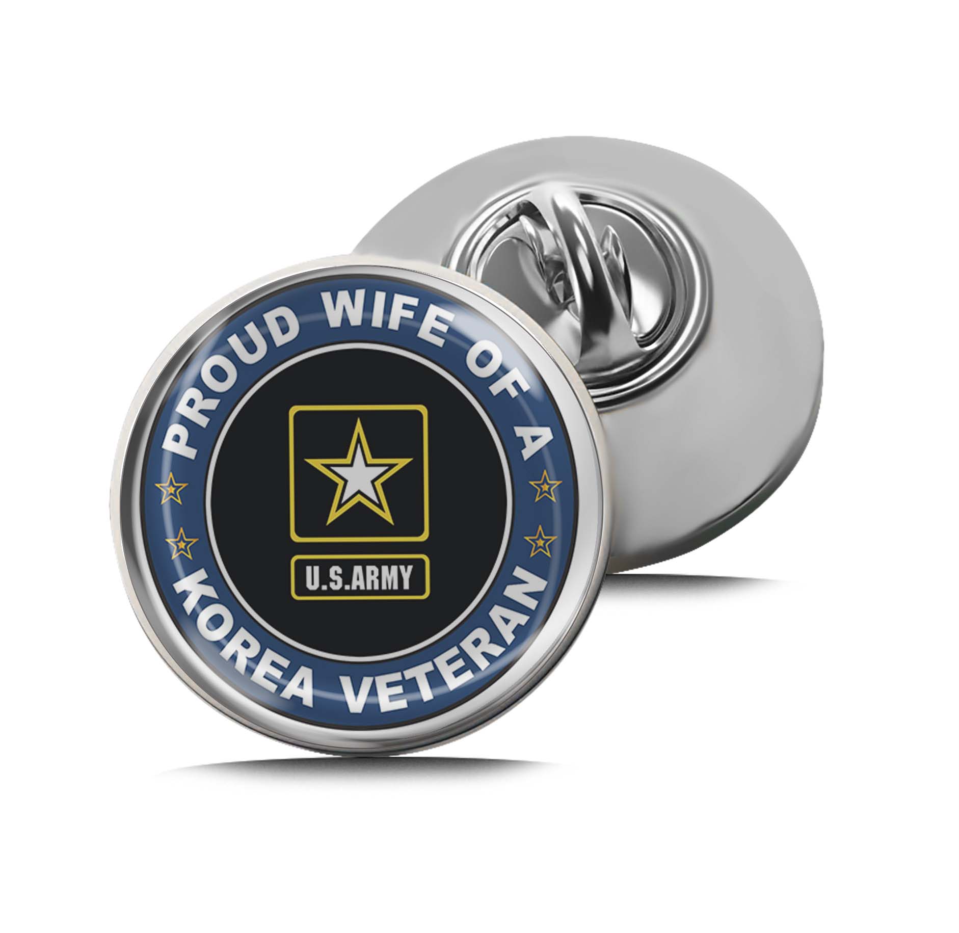 U.S. Army Proud Wife of a Korea Veteran Limited Edition Lapel Pin Exclusive Metal Brooch Badge Accessories For Backpack, Clothes, Hats | Cute Gifts and Collectibles