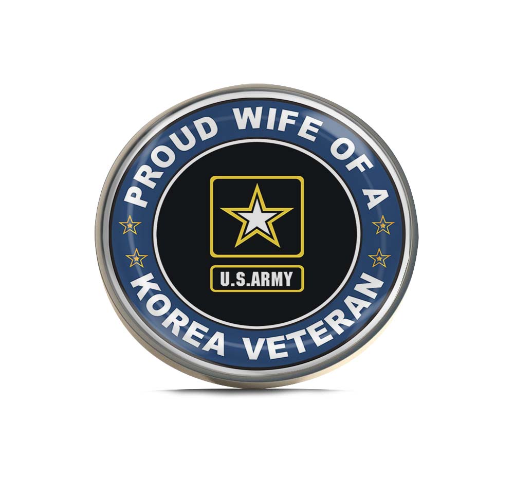U.S. Army Proud Wife of a Korea Veteran Limited Edition Lapel Pin Exclusive Metal Brooch Badge Accessories For Backpack, Clothes, Hats | Cute Gifts and Collectibles