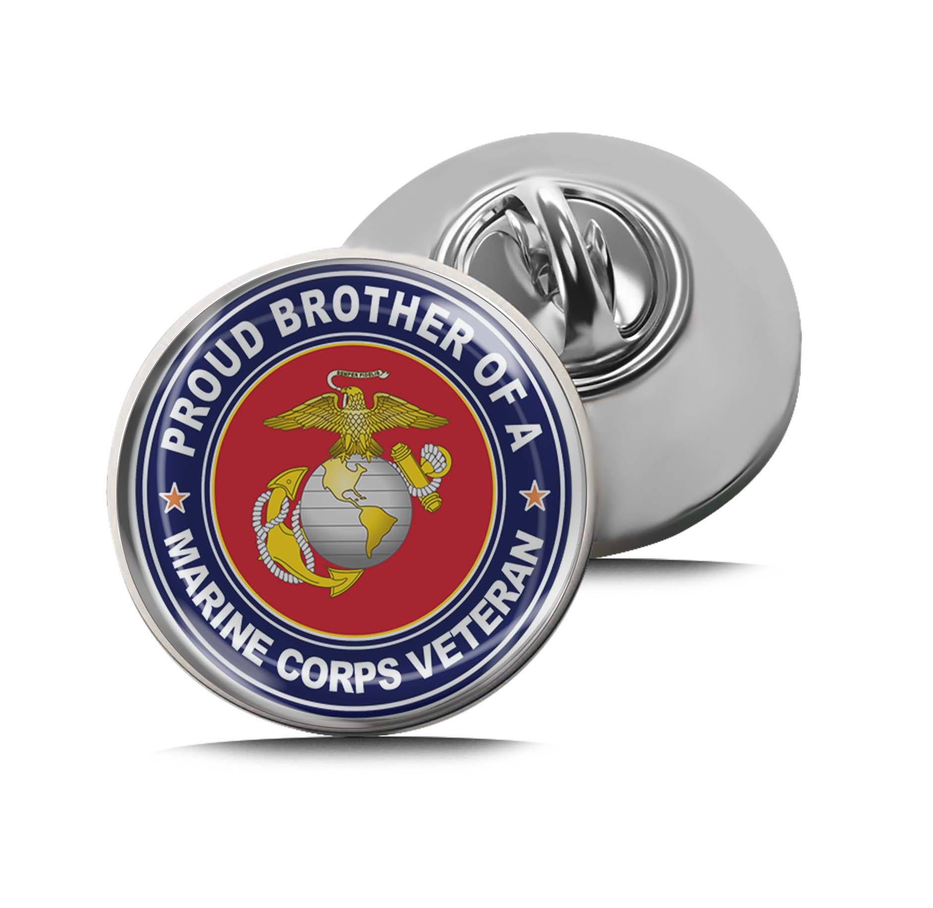 U.S. Marine Corps Veteran Proud Brother Limited Edition Lapel Pin Exclusive Metal Brooch Badge Accessories For Backpack, Clothes, Hats | Cute Gifts and Collectibles