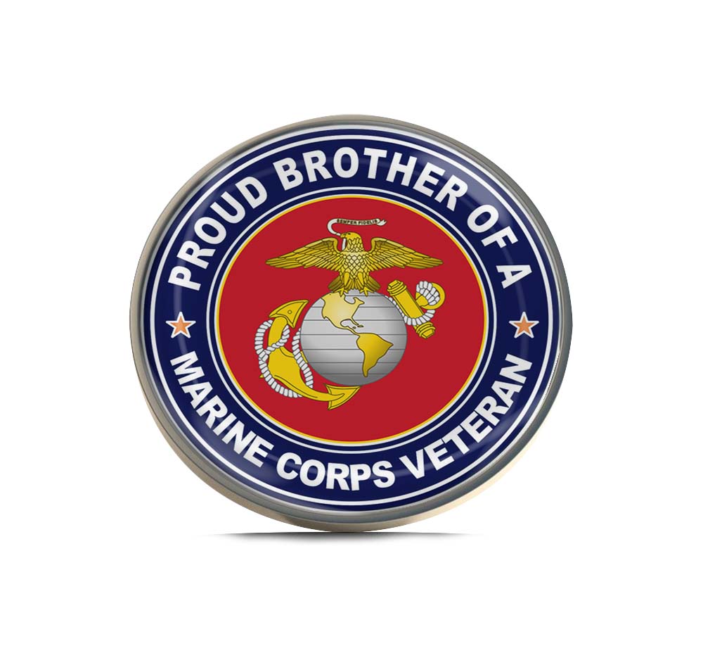 U.S. Marine Corps Veteran Proud Brother Limited Edition Lapel Pin Exclusive Metal Brooch Badge Accessories For Backpack, Clothes, Hats | Cute Gifts and Collectibles
