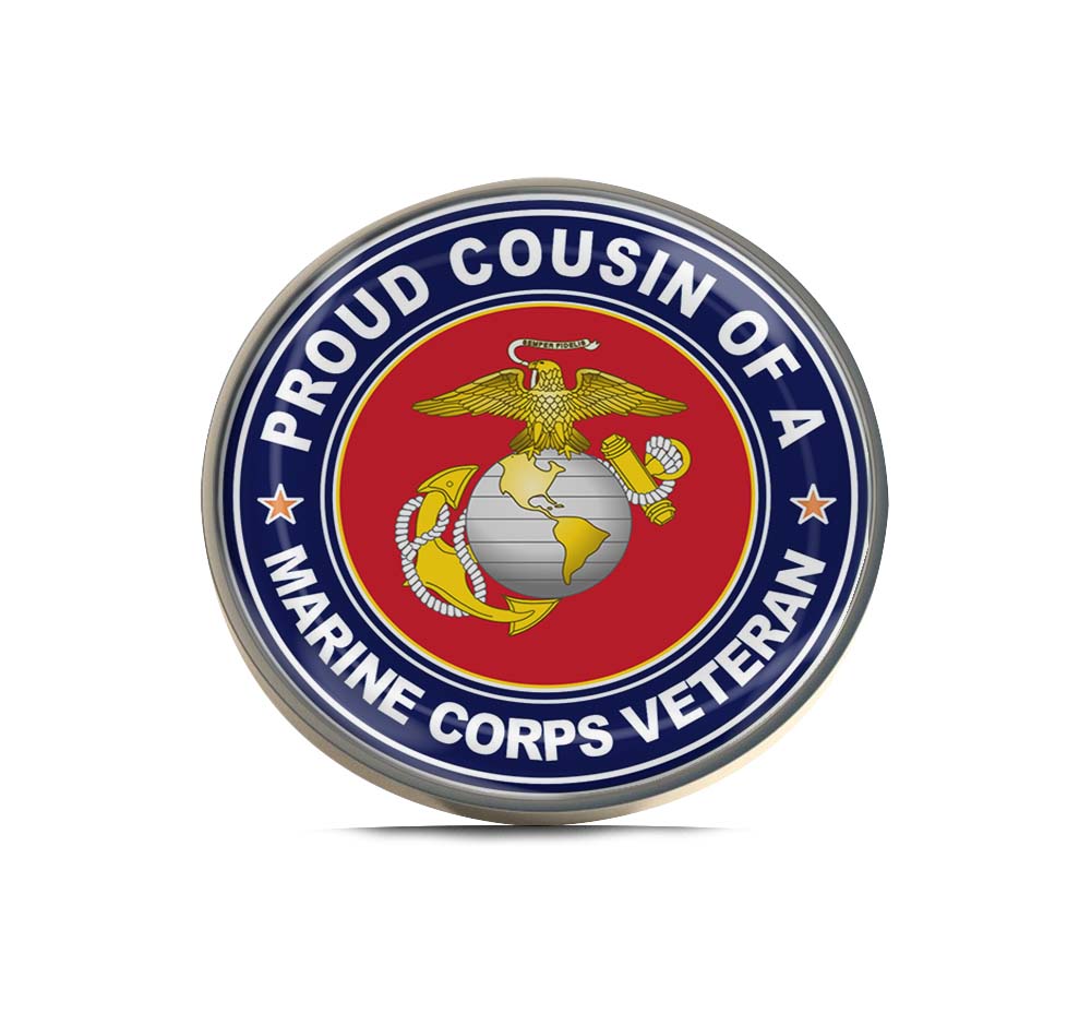 U.S. Marine Corps Veteran Proud Cousin Limited Edition Lapel Pin Exclusive Metal Brooch Badge Accessories For Backpack, Clothes, Hats | Cute Gifts and Collectibles