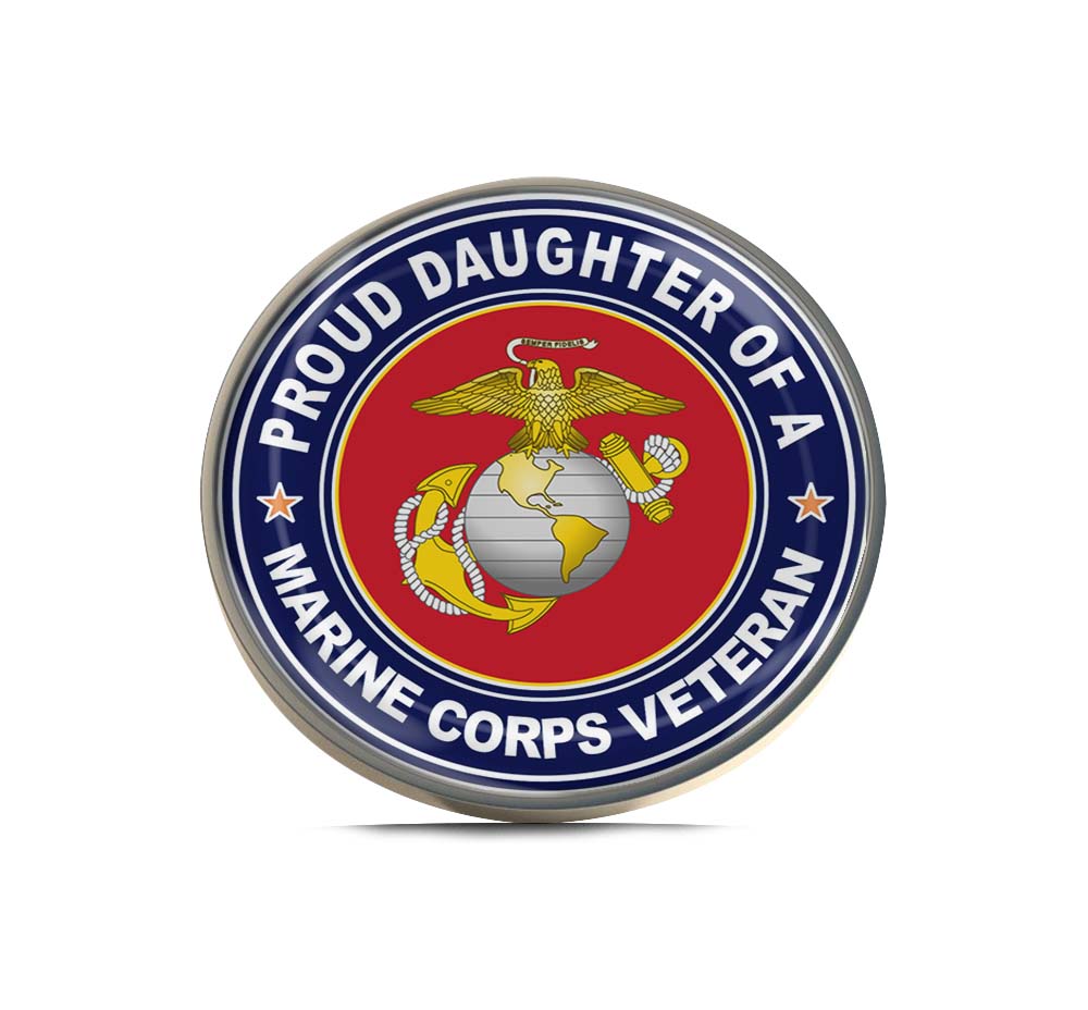 U.S. Marine Corps Veteran Proud Daughter Limited Edition Lapel Pin Exclusive Metal Brooch Badge Accessories For Backpack, Clothes, Hats | Cute Gifts and Collectibles