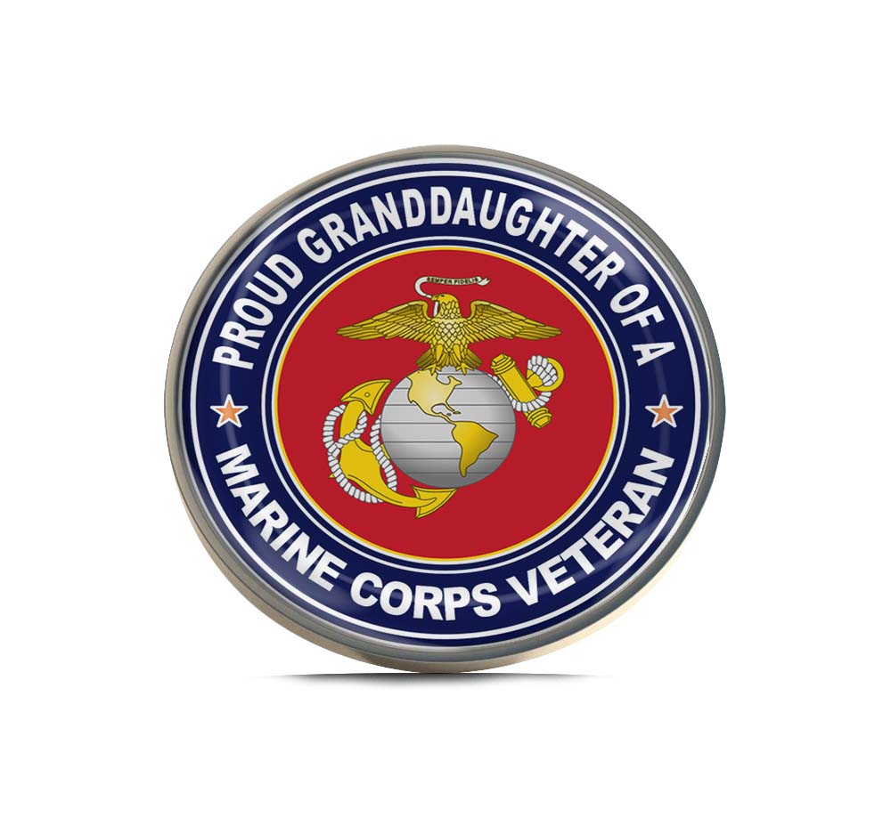 U.S. Marine Corps Veteran Proud Granddaughter Limited Edition Lapel Pin Exclusive Metal Brooch Badge Accessories For Backpack, Clothes, Hats | Cute Gifts and Collectibles