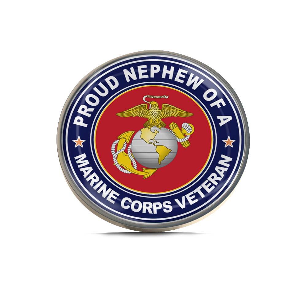 U.S. Marine Corps Veteran Proud Nephew Limited Edition Lapel Pin Exclusive Metal Brooch Badge Accessories For Backpack, Clothes, Hats | Cute Gifts and Collectibles