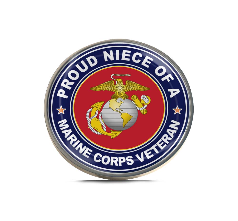 U.S. Marine Corps Veteran Proud Niece Limited Edition Lapel Pin Exclusive Metal Brooch Badge Accessories For Backpack, Clothes, Hats | Cute Gifts and Collectibles