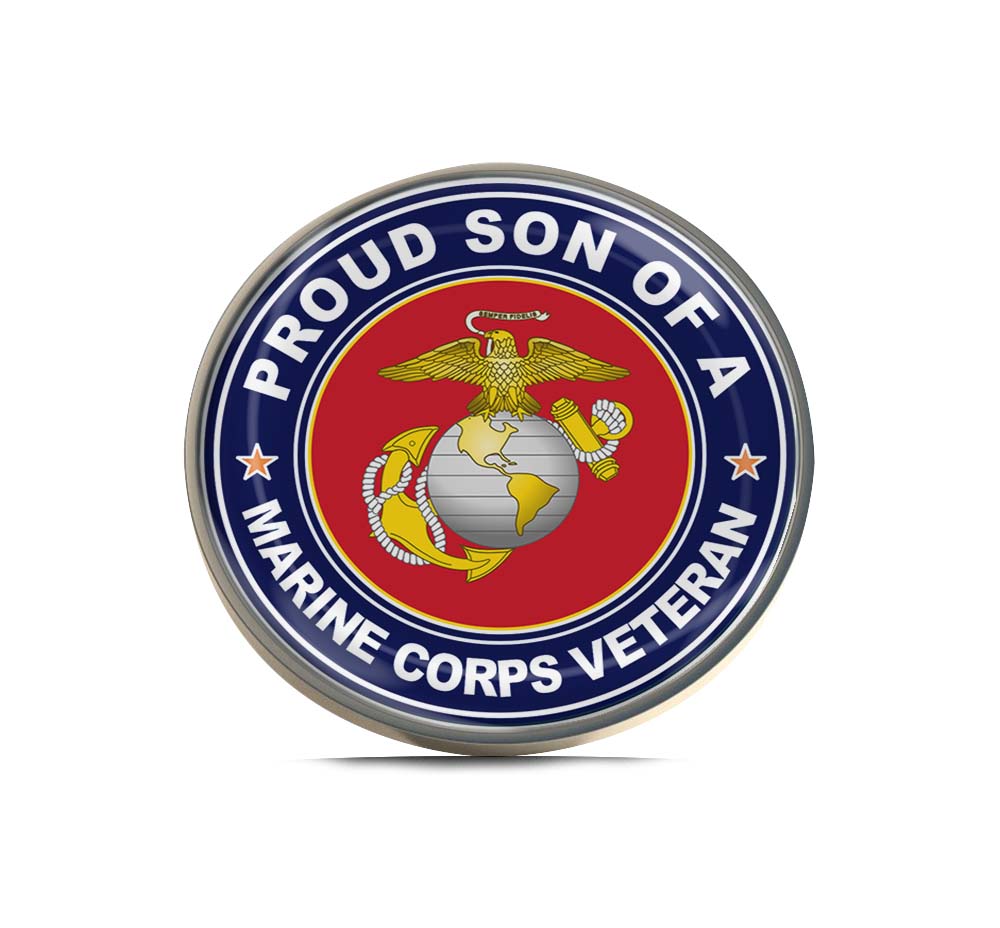 U.S. Marine Corps Veteran Proud Son Limited Edition Lapel Pin Exclusive Metal Brooch Badge Accessories For Backpack, Clothes, Hats | Cute Gifts and Collectibles