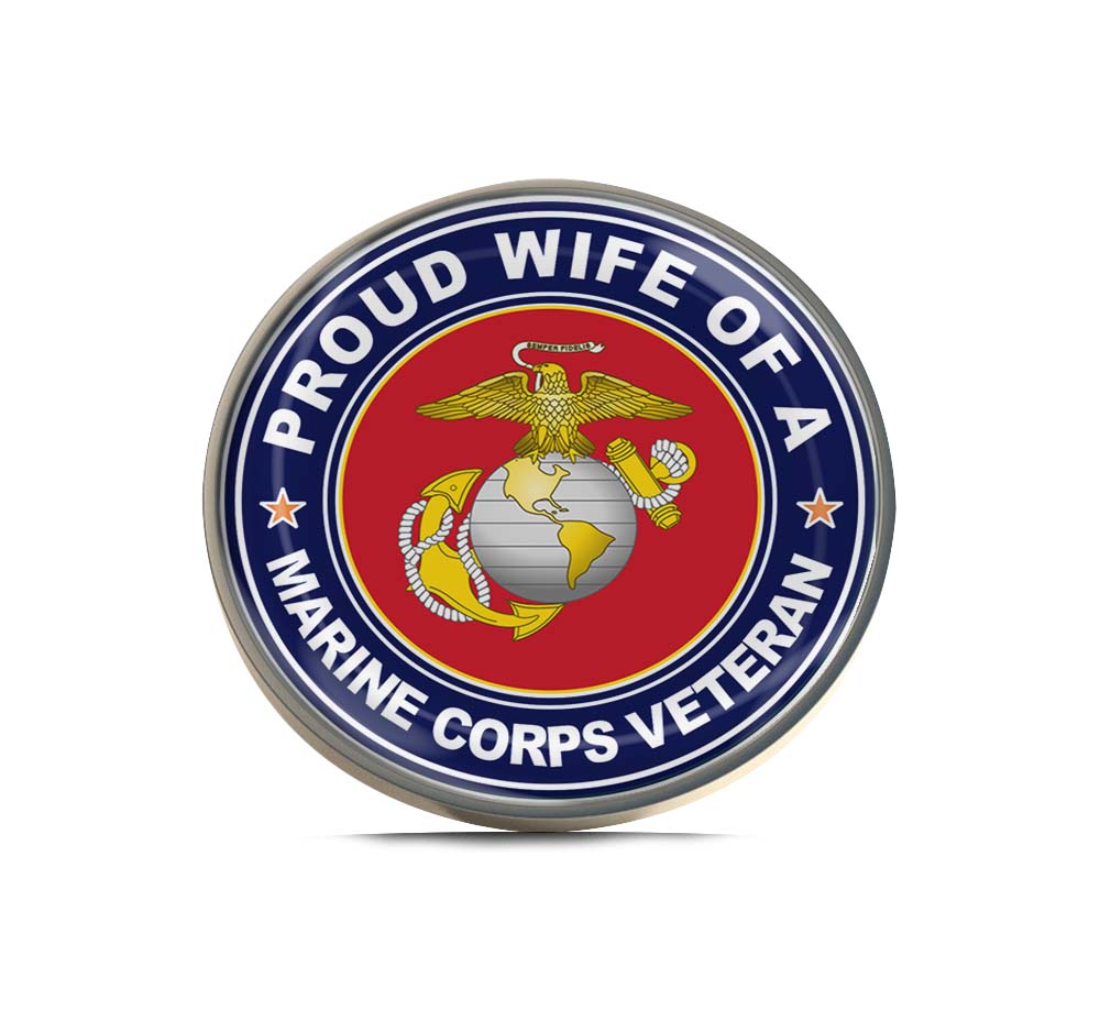 U.S. Marine Corps Veteran Proud Wife Limited Edition Lapel Pin Exclusive Metal Brooch Badge Accessories For Backpack, Clothes, Hats | Cute Gifts and Collectibles